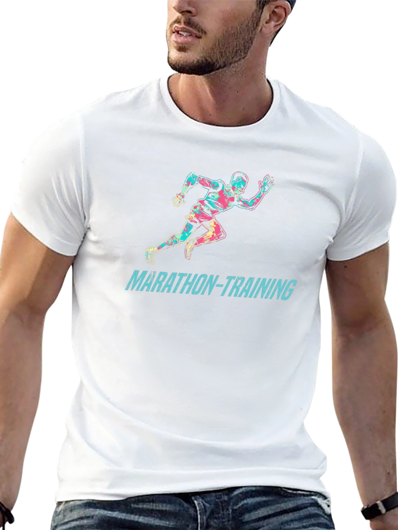 Marathon Training Graphic T-Shirt - Runner Design