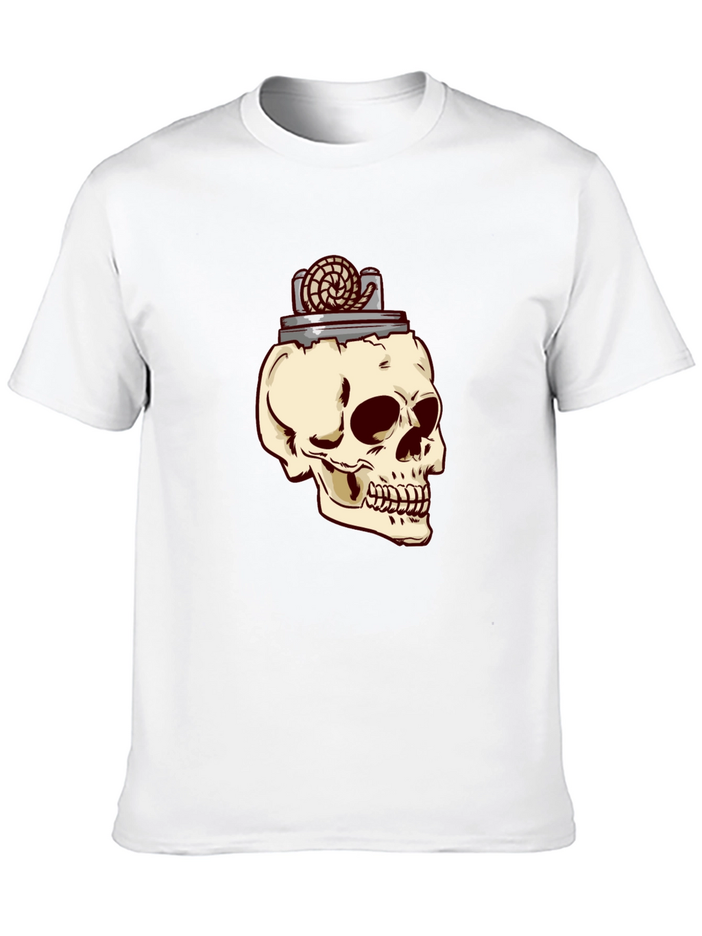 Skull & Lighter Graphic T-Shirt - Casual Style