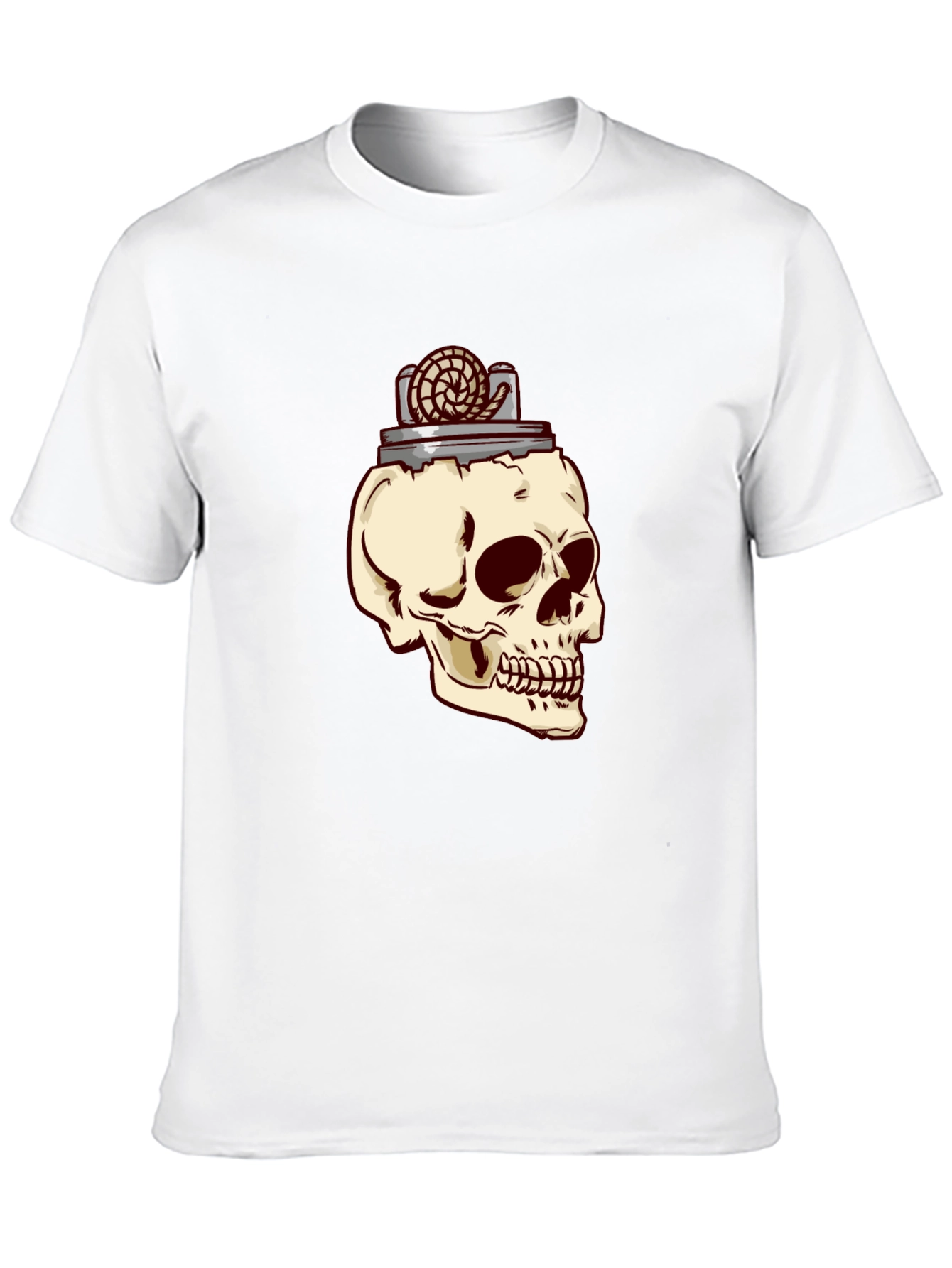 Skull & Lighter Graphic T-Shirt - Casual Style