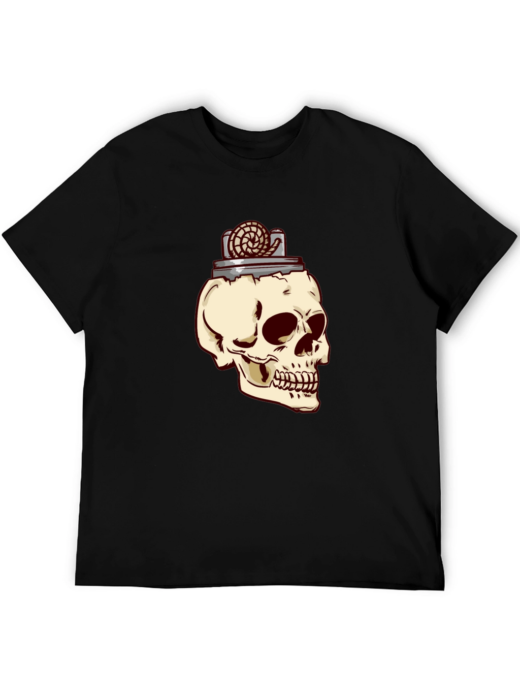 Skull & Lighter Graphic T-Shirt - Casual Style