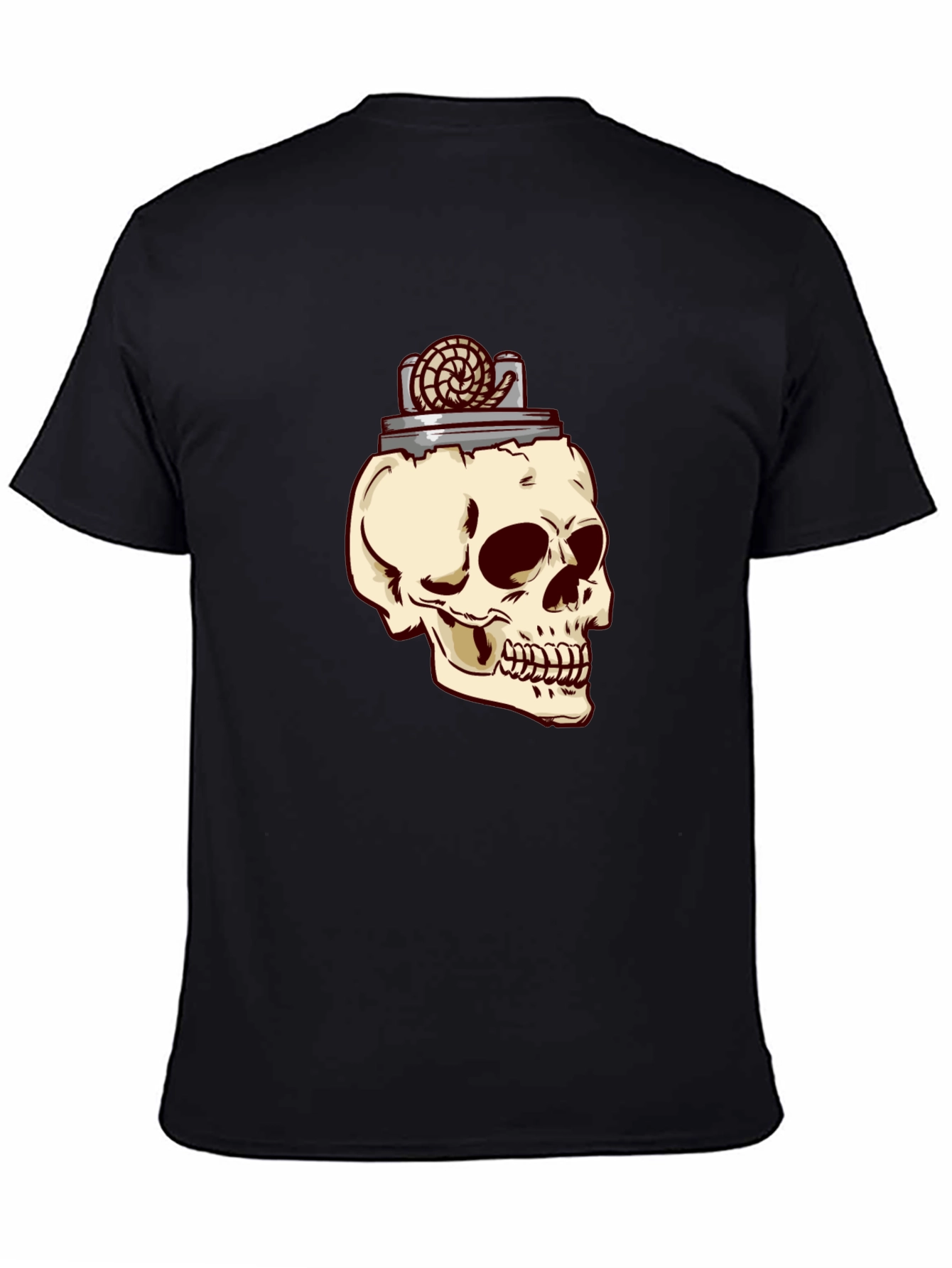 Skull & Lighter Graphic T-Shirt - Casual Style
