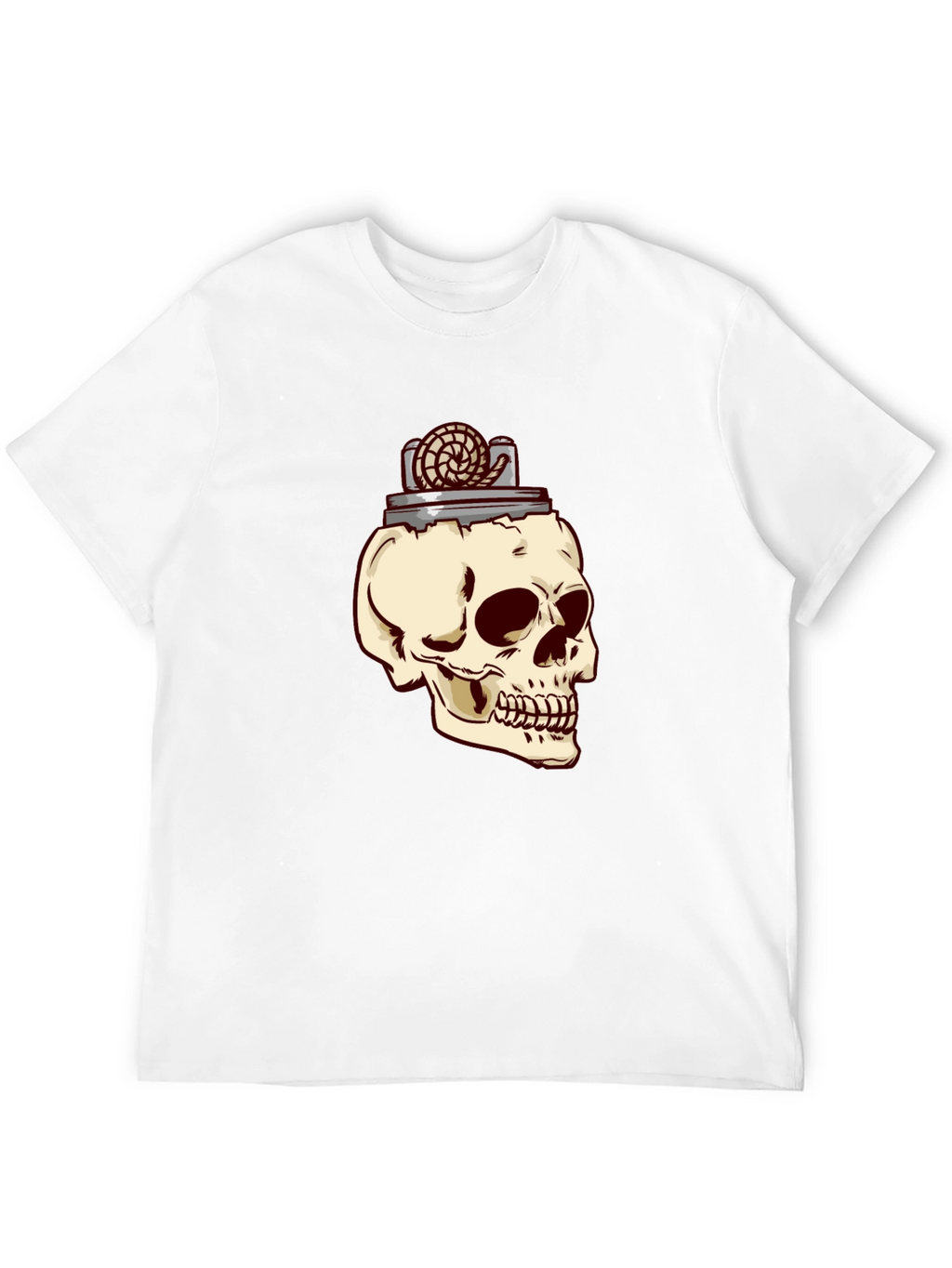Skull & Lighter Graphic T-Shirt - Casual Style
