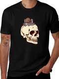 Skull & Lighter Graphic T-Shirt - Casual Style