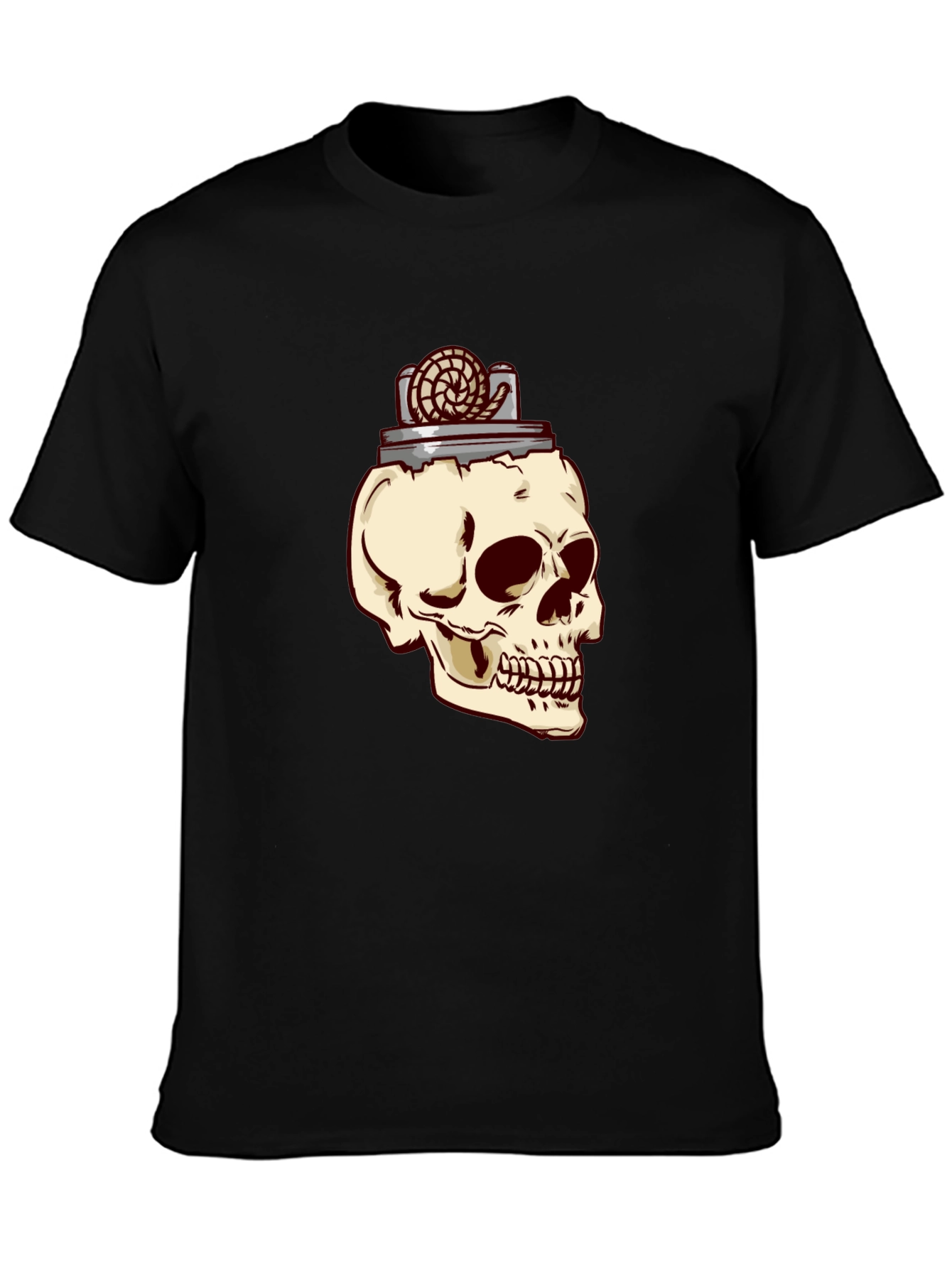 Skull & Lighter Graphic T-Shirt - Casual Style