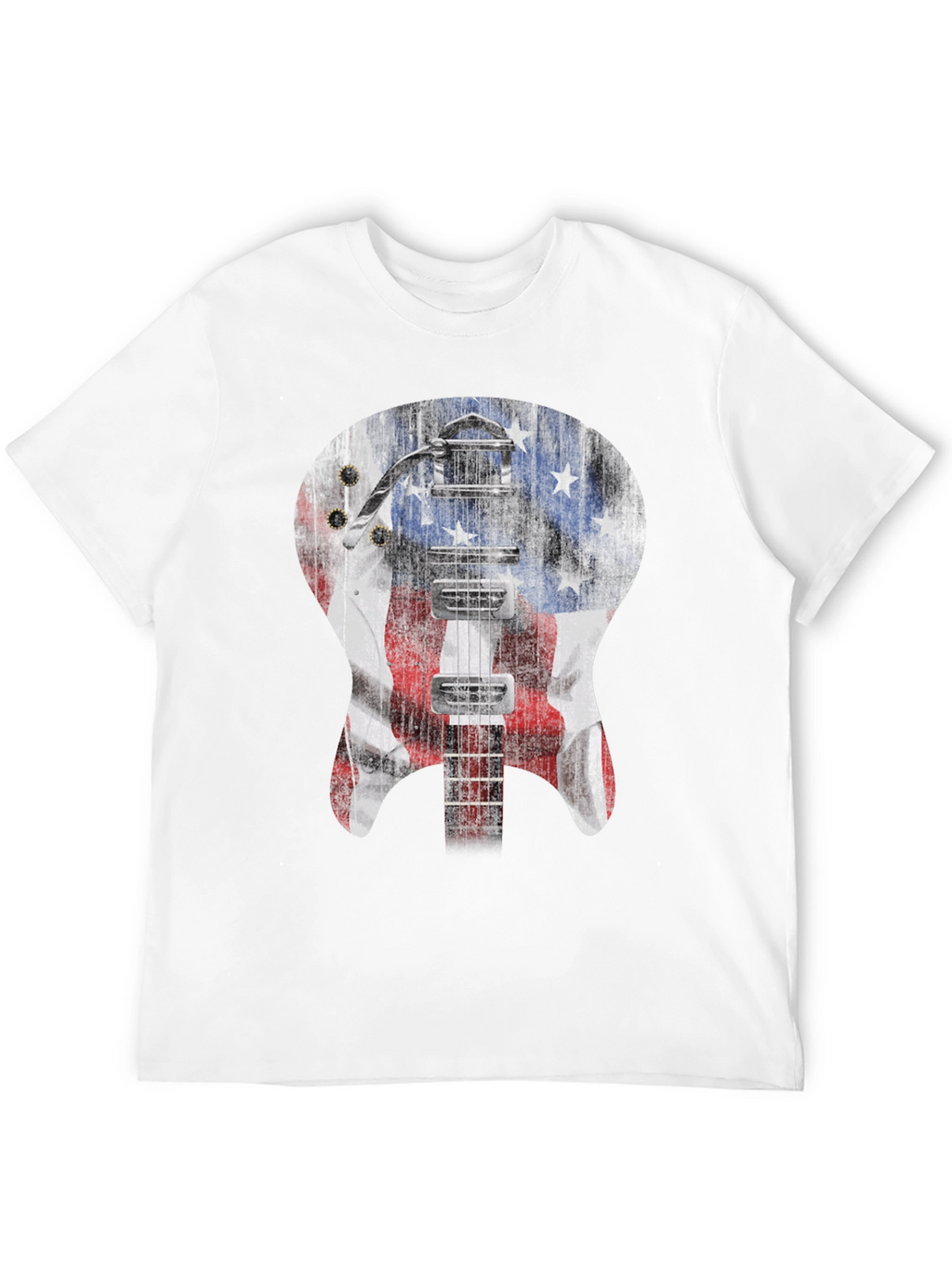 American Flag Guitar Graphic T-Shirt
