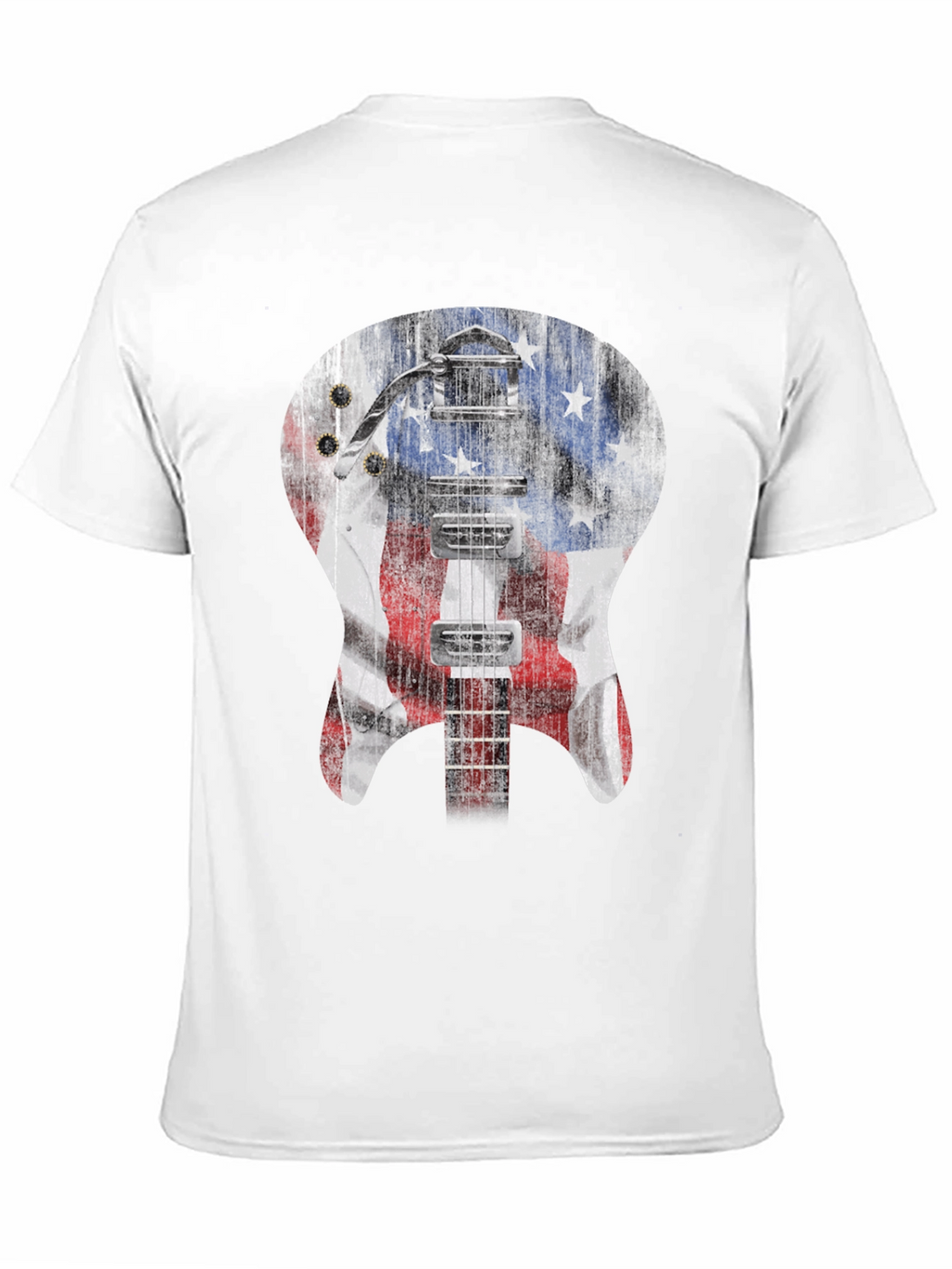 American Flag Guitar Graphic T-Shirt