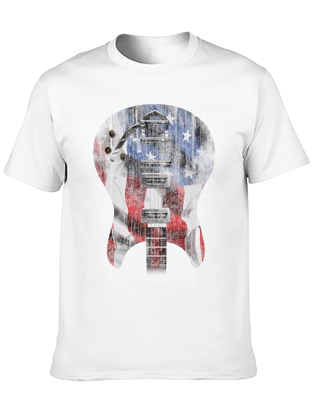 American Flag Guitar Graphic T-Shirt