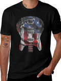 American Flag Guitar Graphic T-Shirt