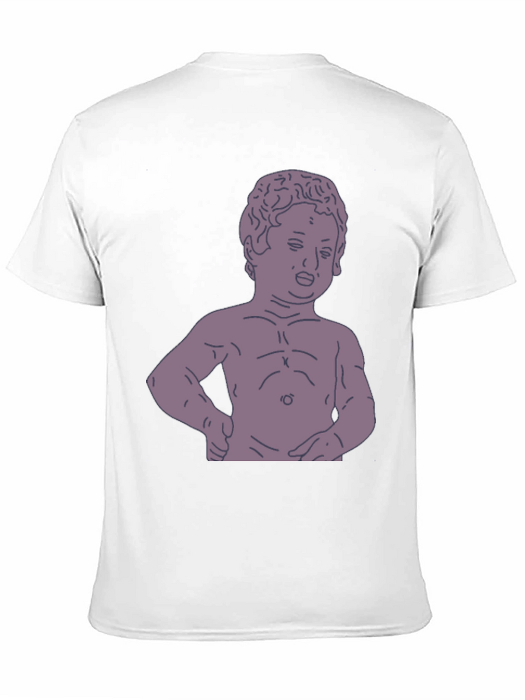 Humorous Baby Statue Graphic Tee - Black