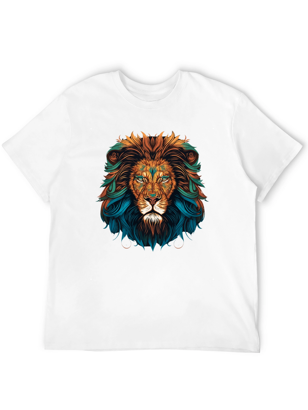 Lion Head Graphic Tee - Bold Artistic Design