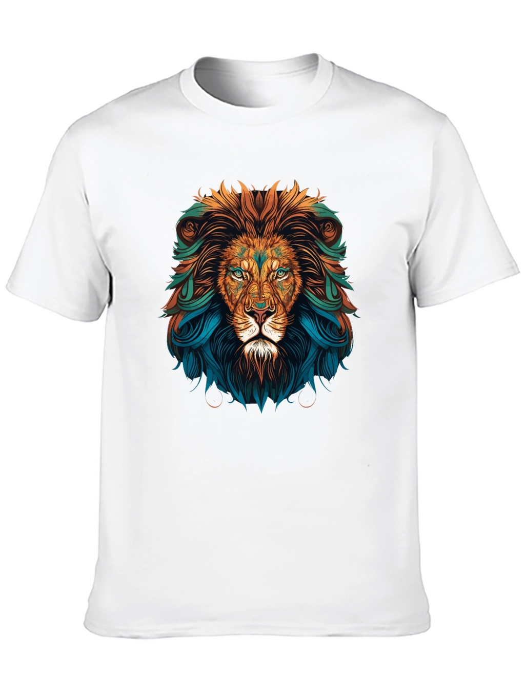 Lion Head Graphic Tee - Bold Artistic Design
