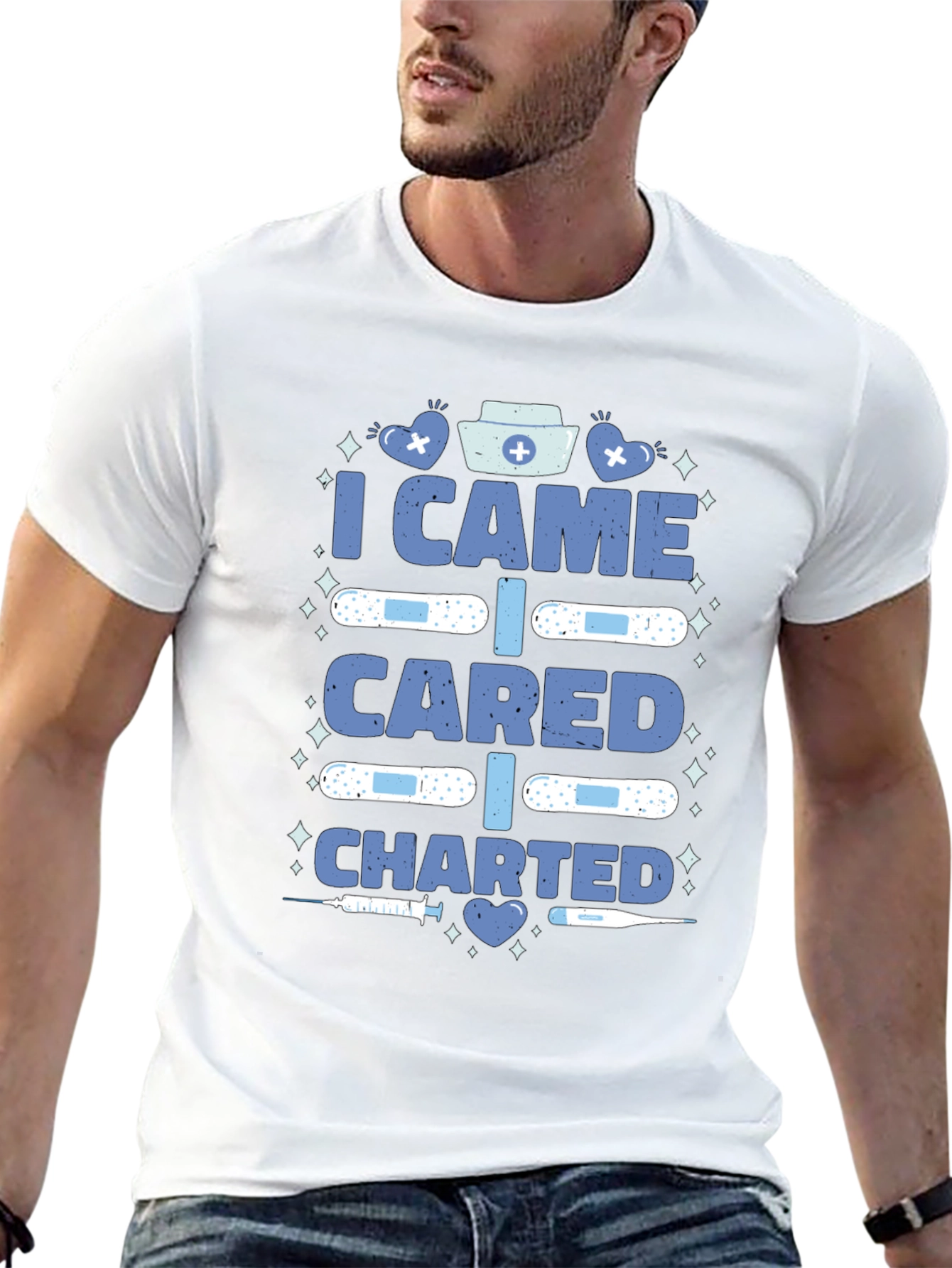 Nurse T-Shirt - I Came I Cared I Charted