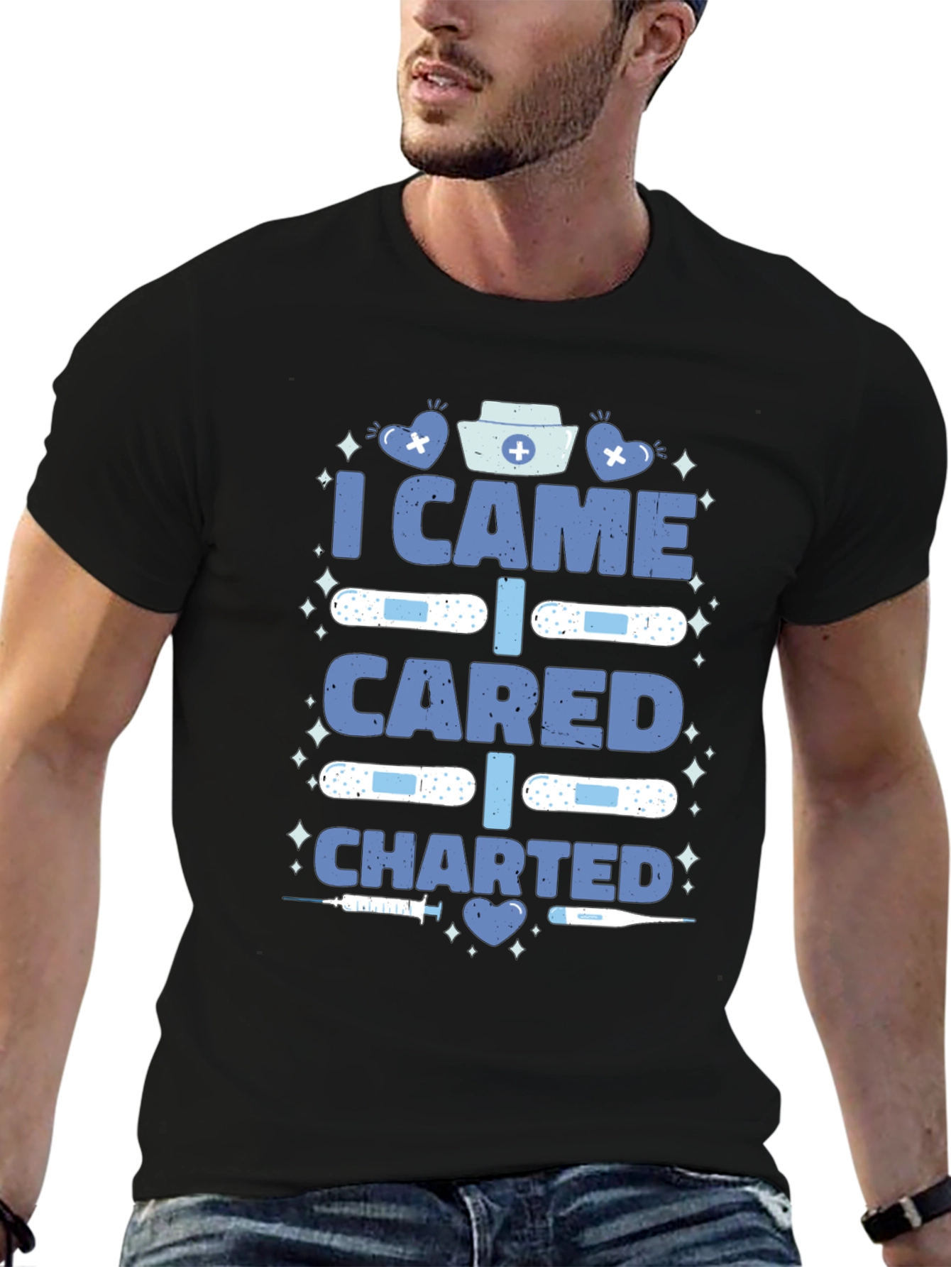 Nurse T-Shirt - I Came I Cared I Charted