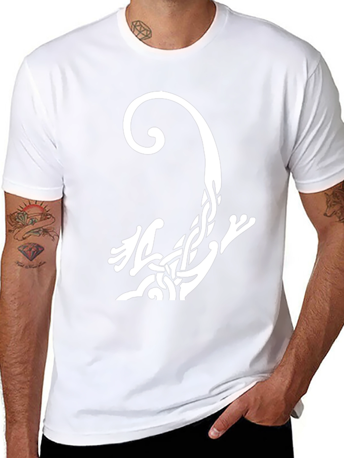 Celtic Knot Lizard Graphic Tee - Black Cotton Shirt