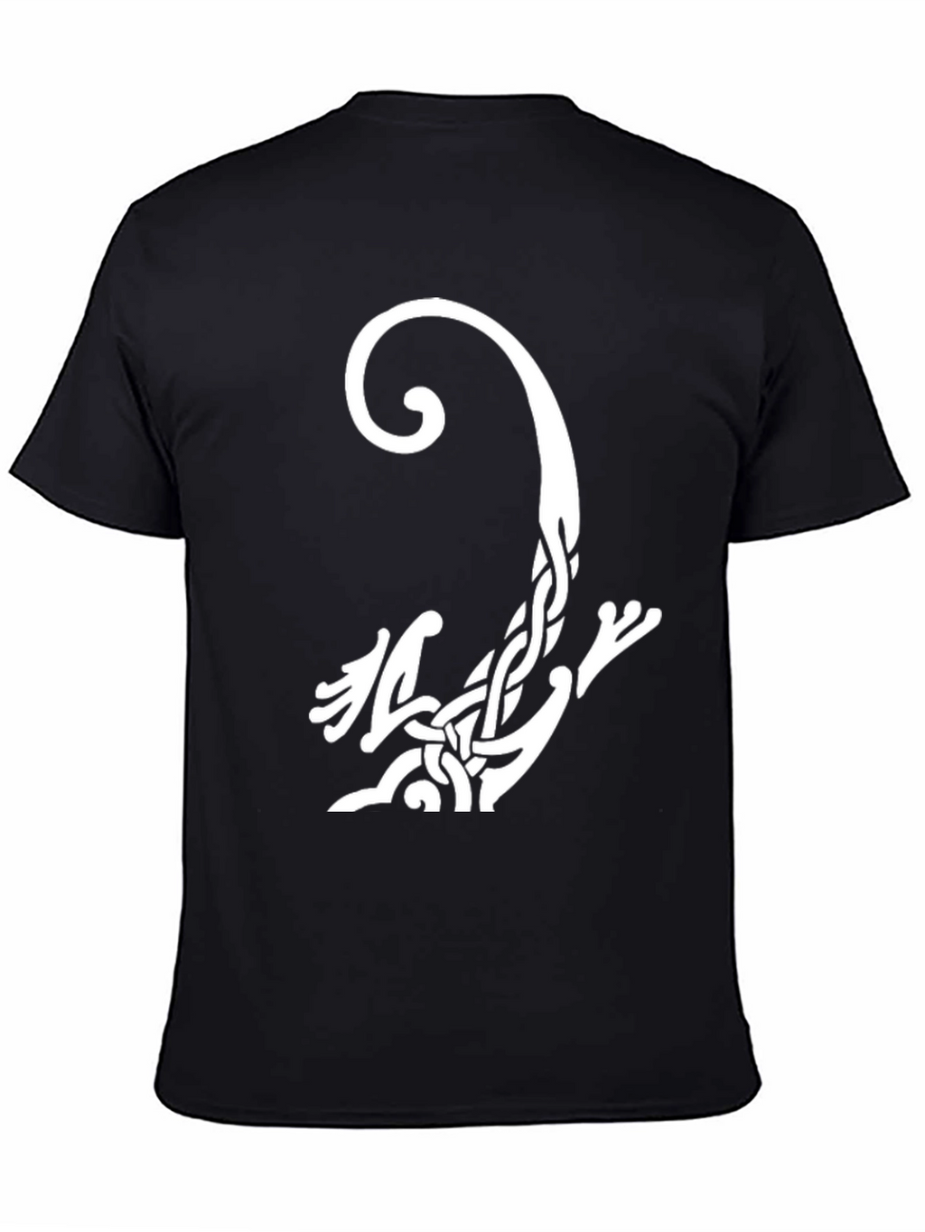 Celtic Knot Lizard Graphic Tee - Black Cotton Shirt