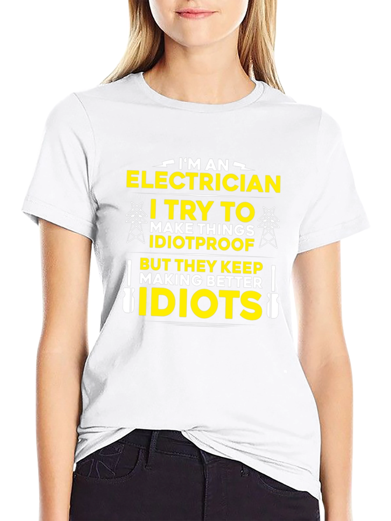 Electrician Humor T-Shirt - Idiotproof Gift