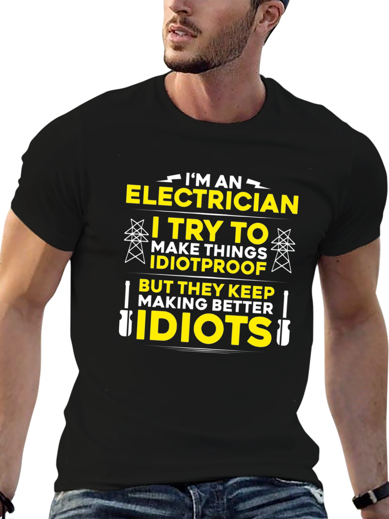Electrician Humor T-Shirt - Idiotproof Gift