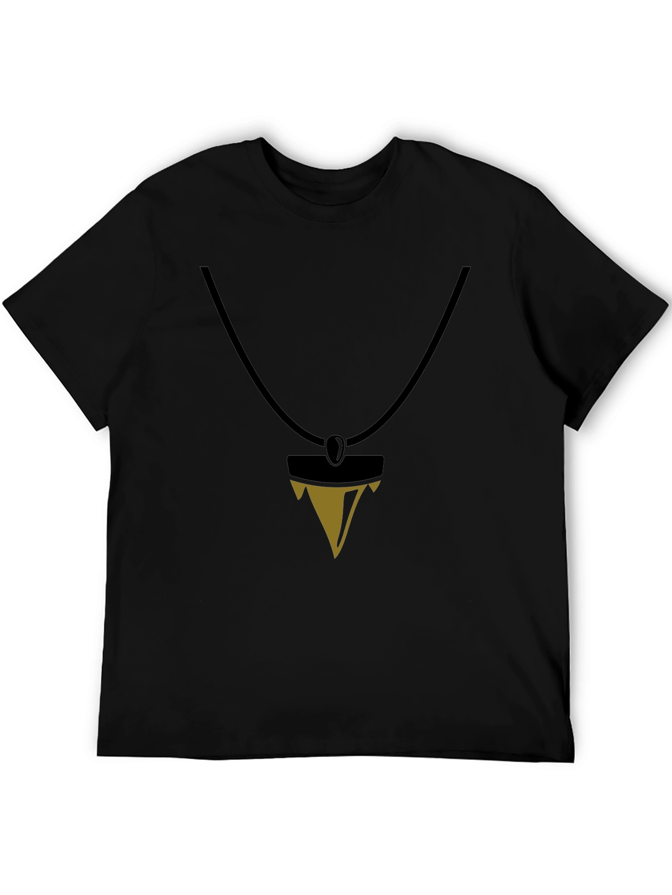 Black T-Shirt with Pendant Design
