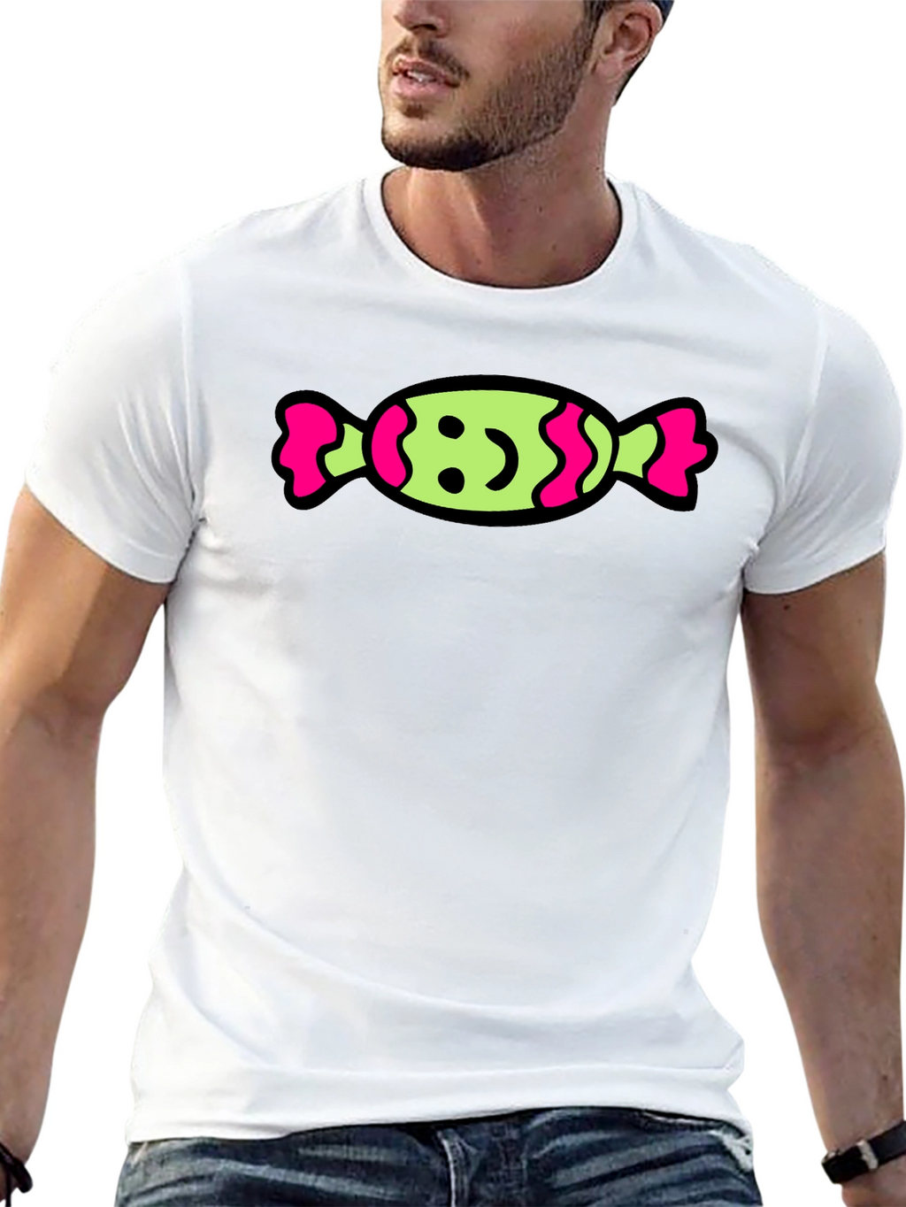 Candy Graphic T-Shirt - Fun & Playful Design
