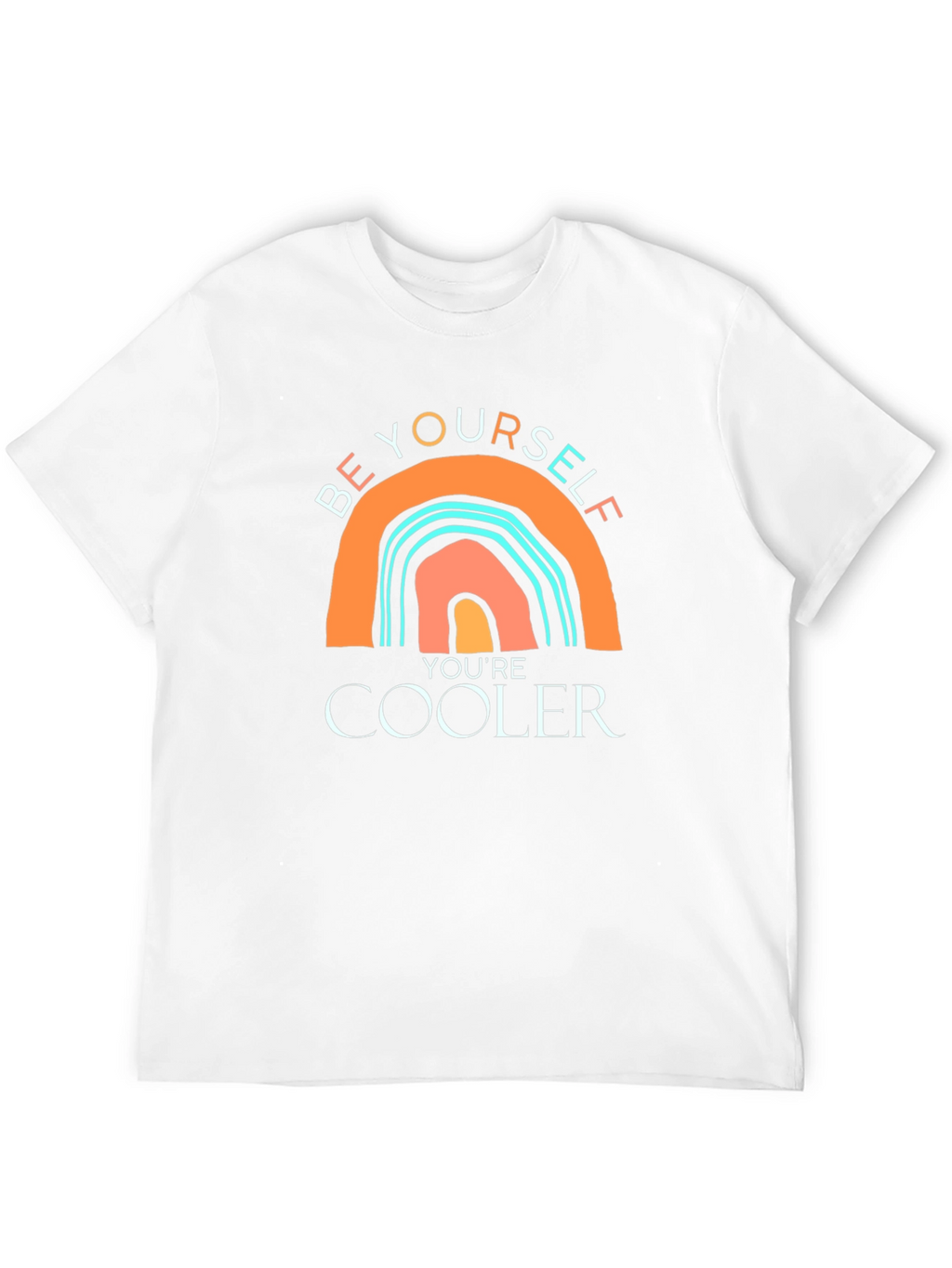 Be Yourself Rainbow Graphic Tee - Cool Casual Style