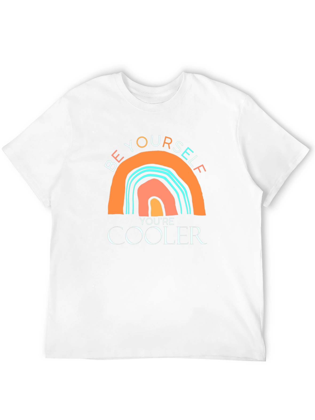 Be Yourself Rainbow Graphic Tee - Cool Casual Style