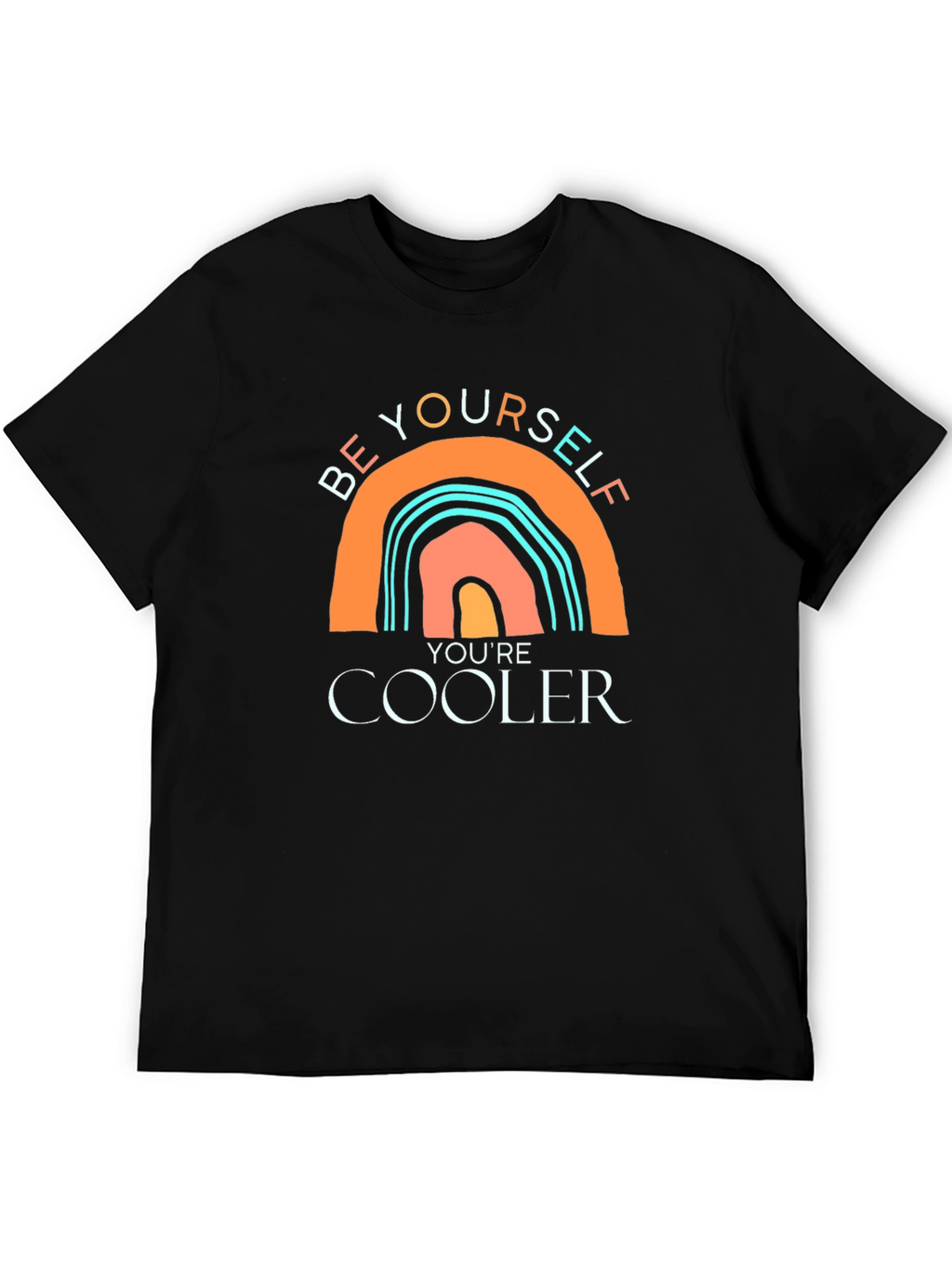 Be Yourself Rainbow Graphic Tee - Cool Casual Style