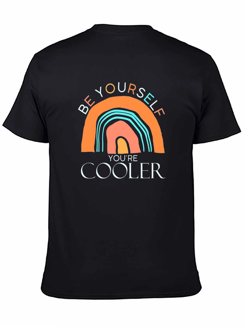 Be Yourself Rainbow Graphic Tee - Cool Casual Style