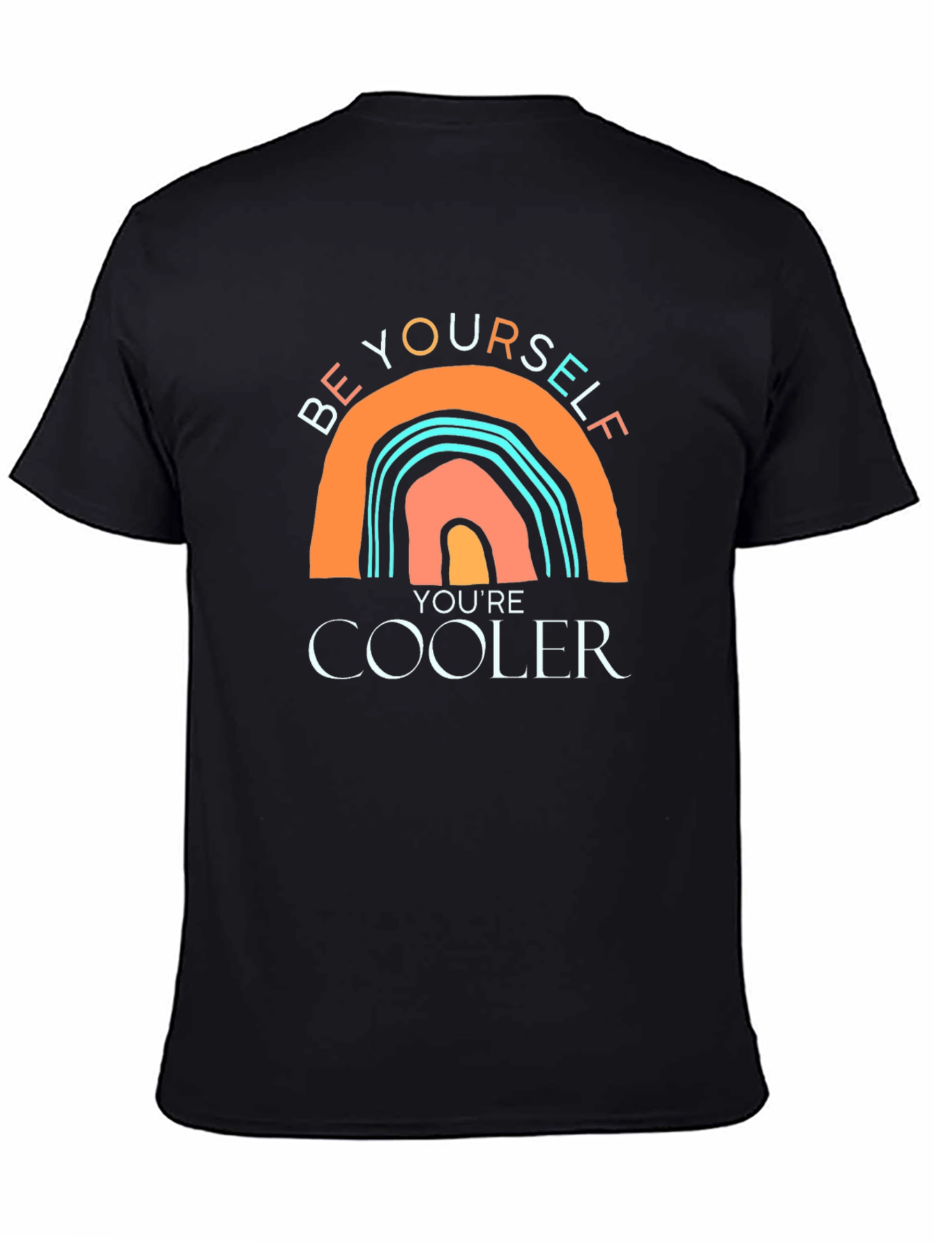 Be Yourself Rainbow Graphic Tee - Cool Casual Style