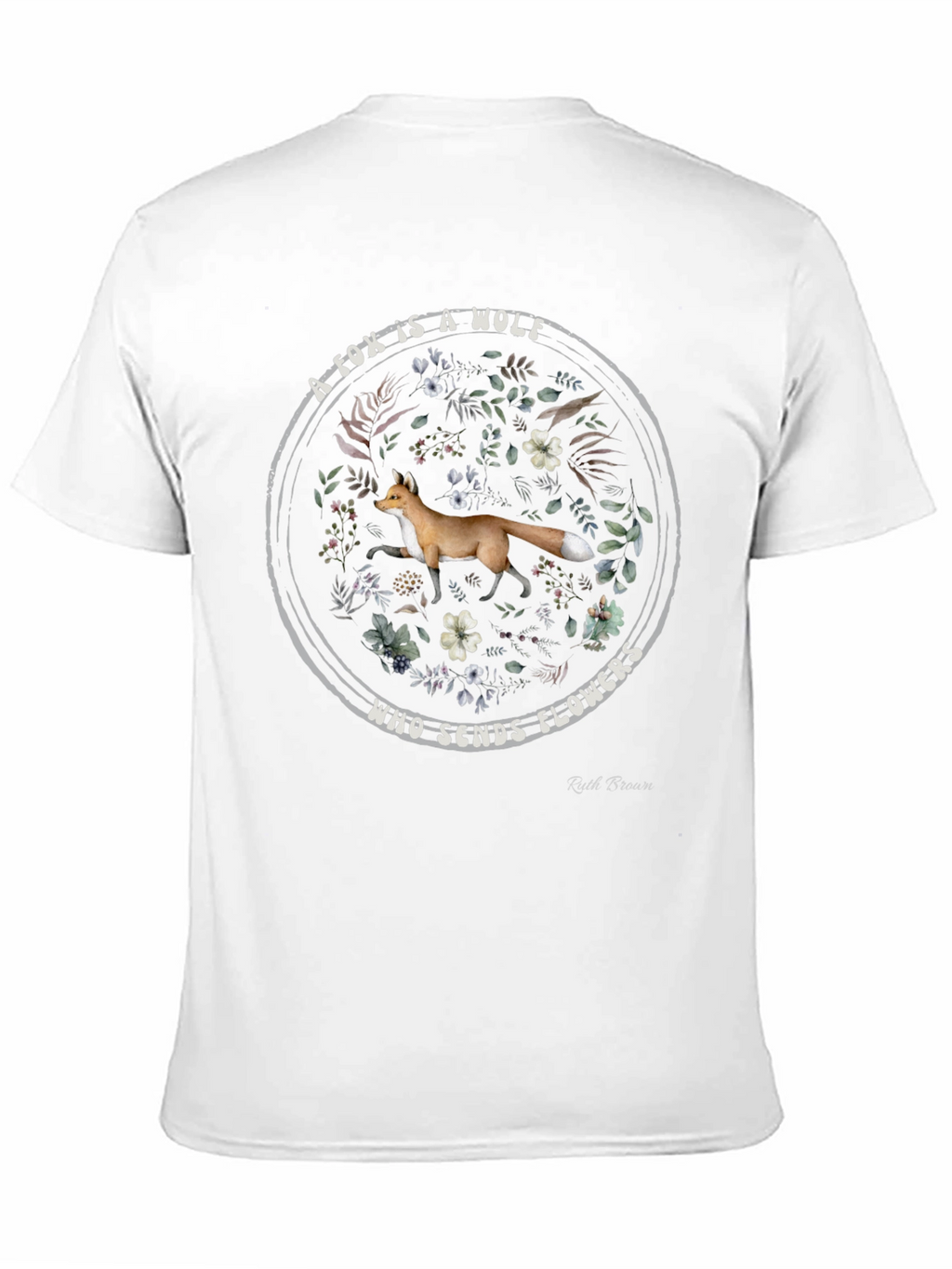 Fox Sends Flowers Black Graphic T-Shirt
