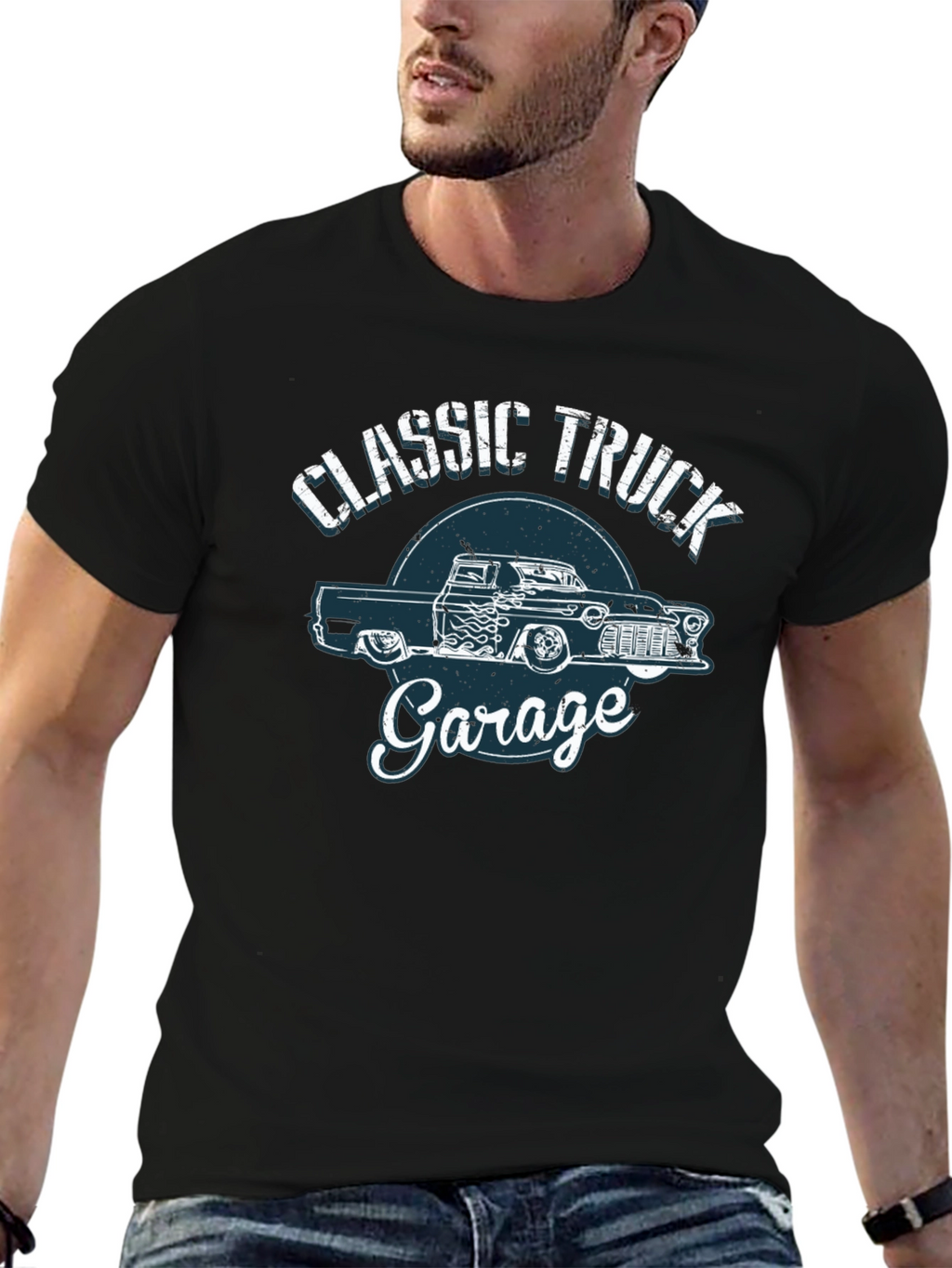 Classic Truck Garage Black T-Shirt