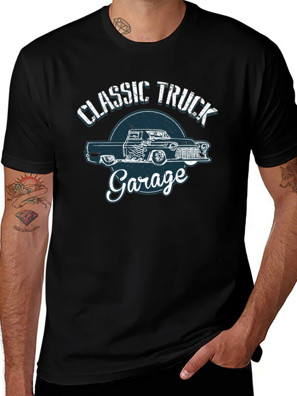Classic Truck Garage Black T-Shirt