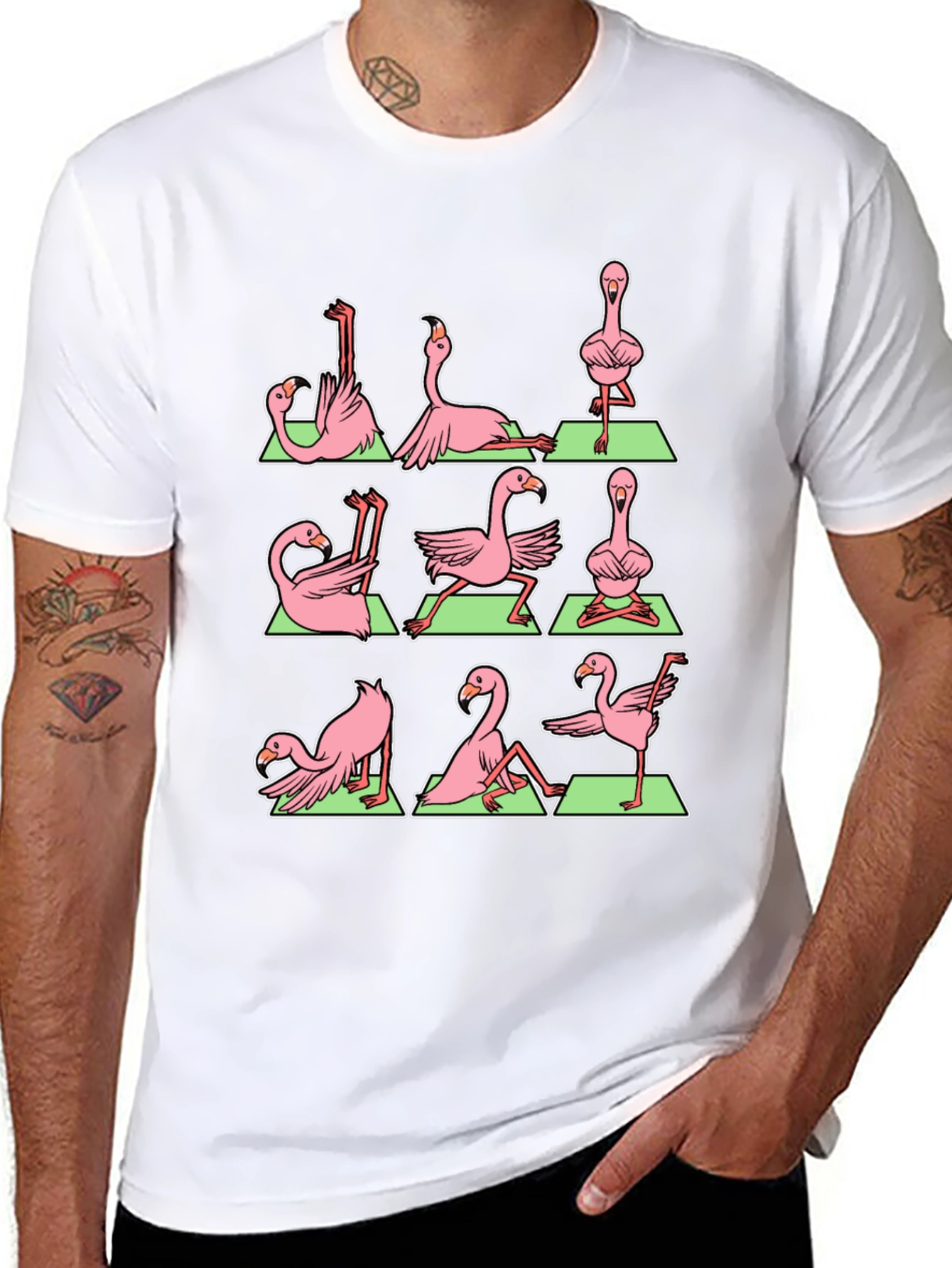 Yoga Flamingo T-Shirt - Black Graphic Tee
