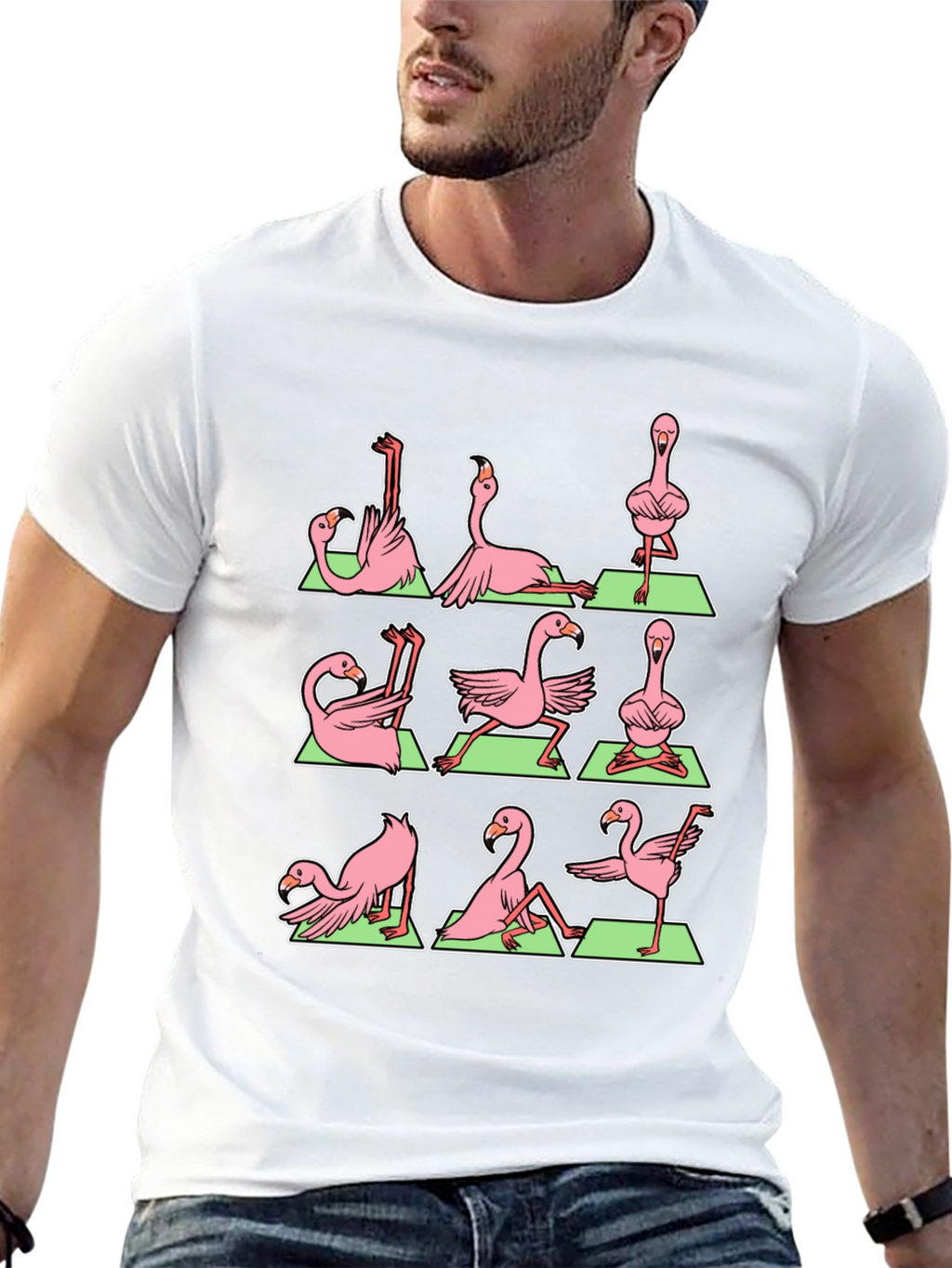 Yoga Flamingo T-Shirt - Black Graphic Tee