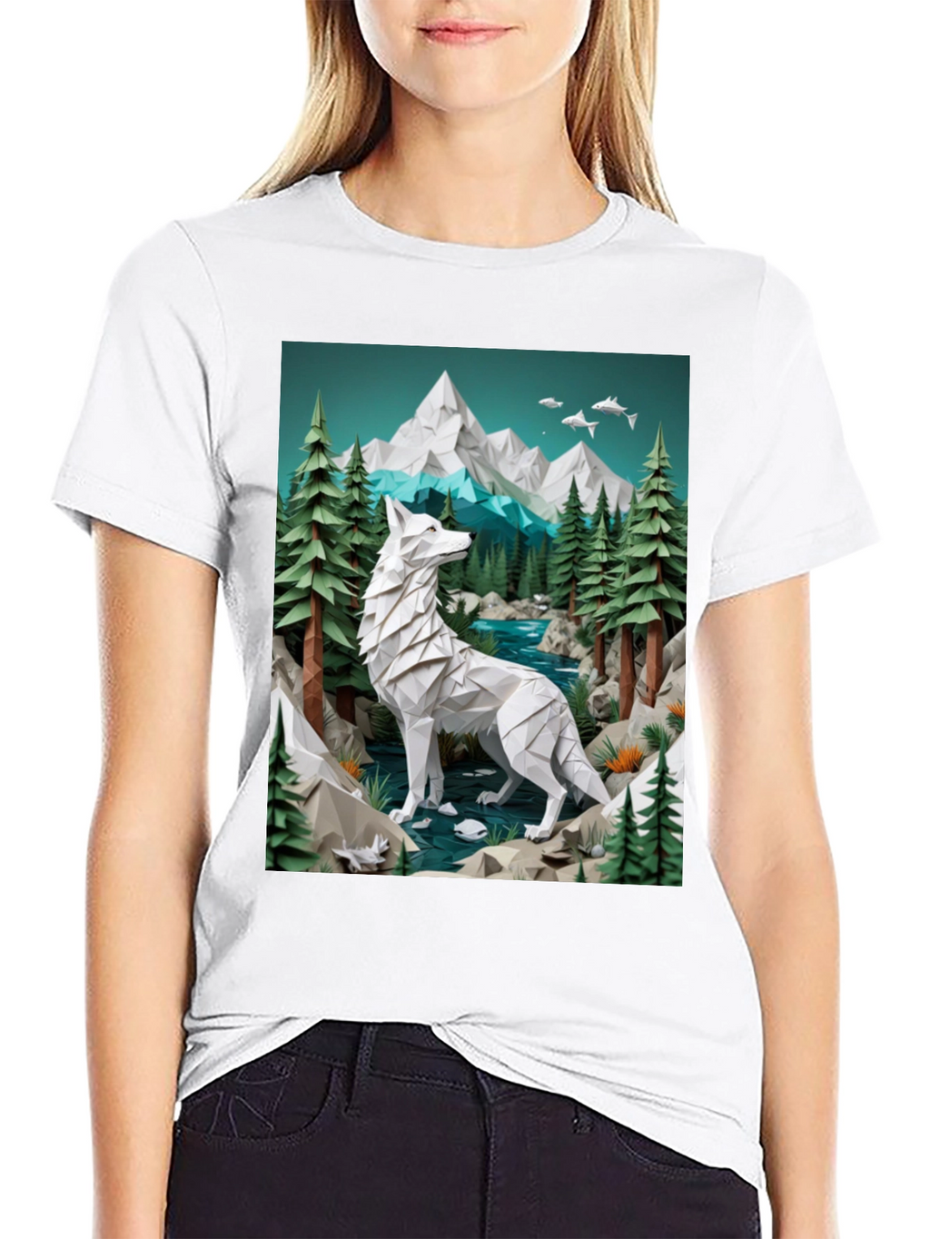 Geometric Wolf Graphic Tee - Wilderness Design