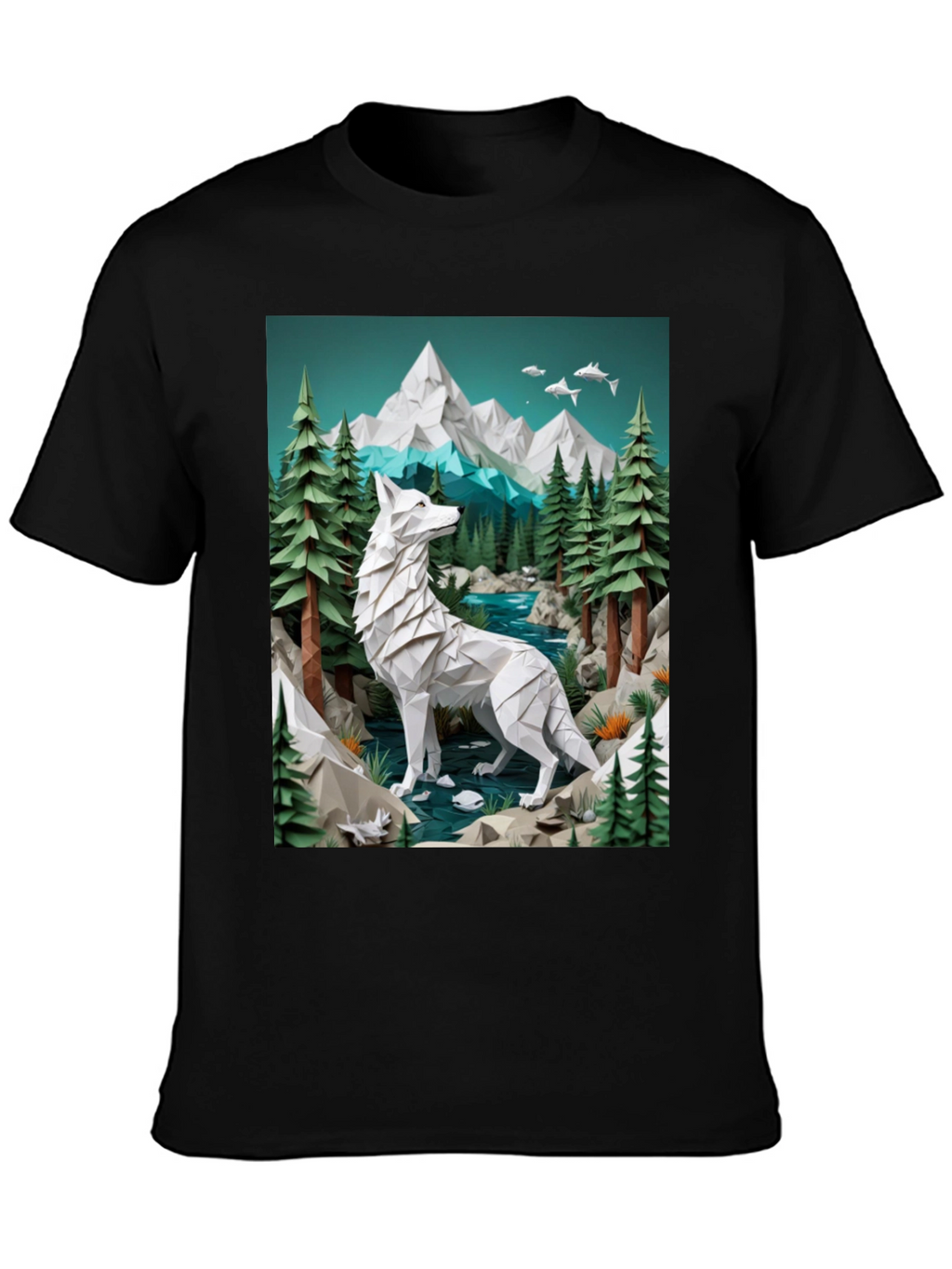 Geometric Wolf Graphic Tee - Wilderness Design