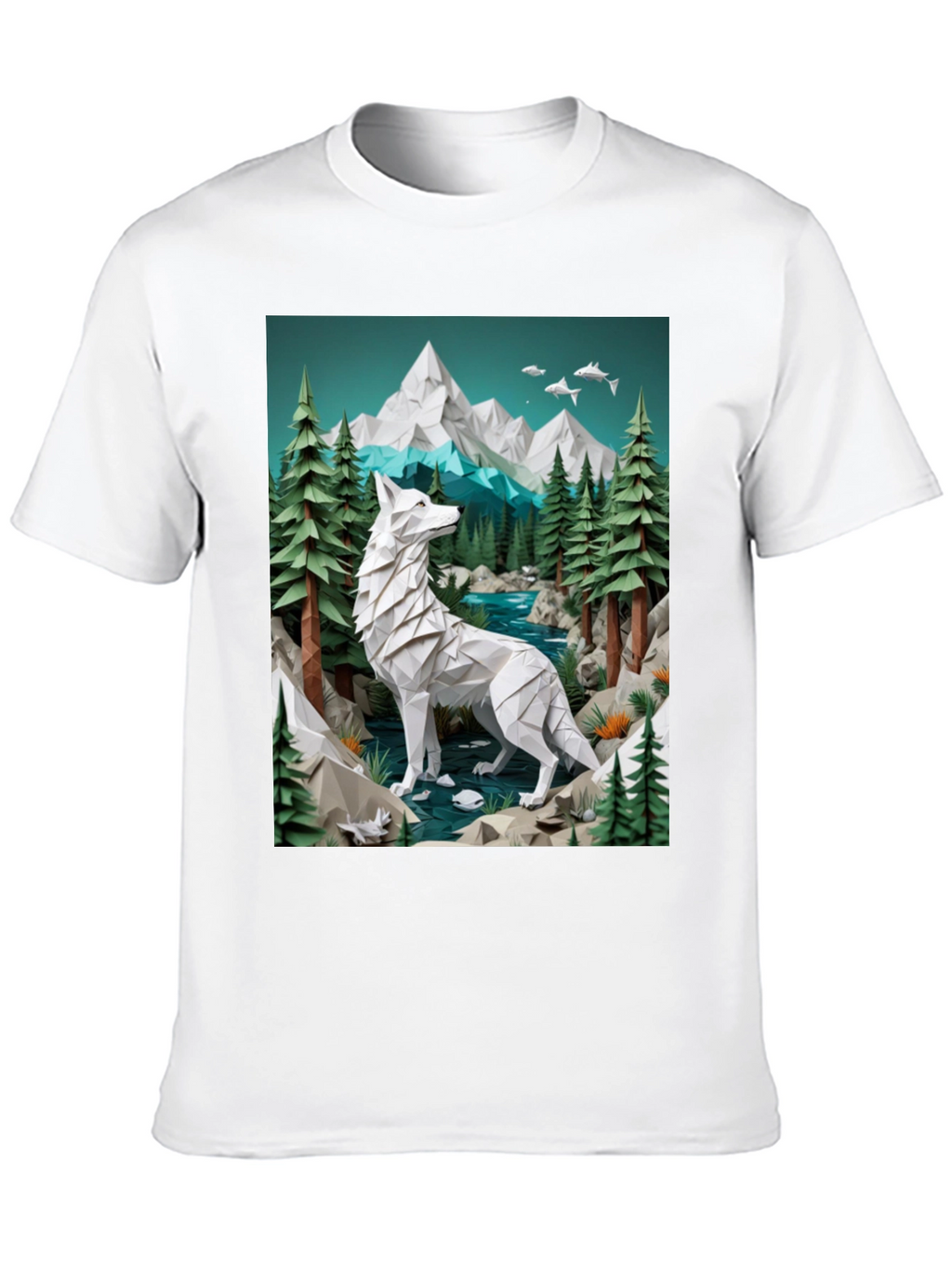 Geometric Wolf Graphic Tee - Wilderness Design
