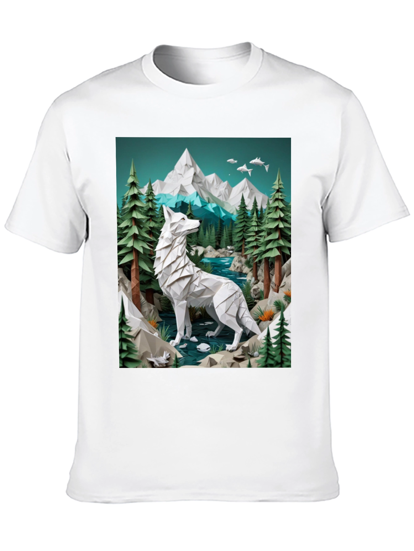 Geometric Wolf Graphic Tee - Wilderness Design