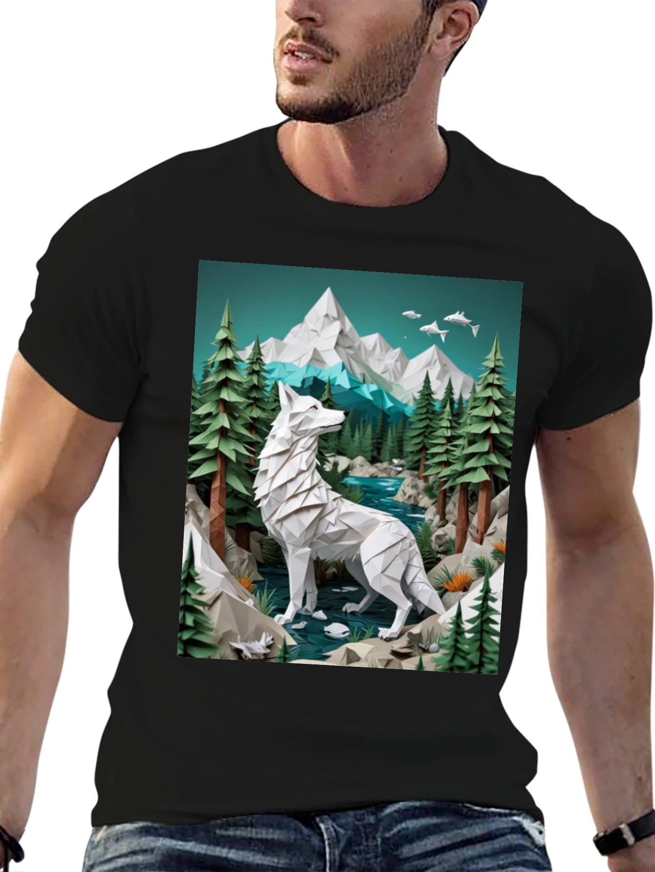 Geometric Wolf Graphic Tee - Wilderness Design