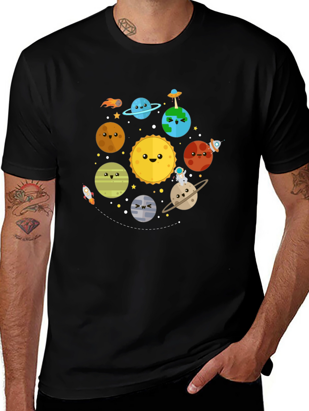 Cartoon Planet T-Shirt - Solar System Tee