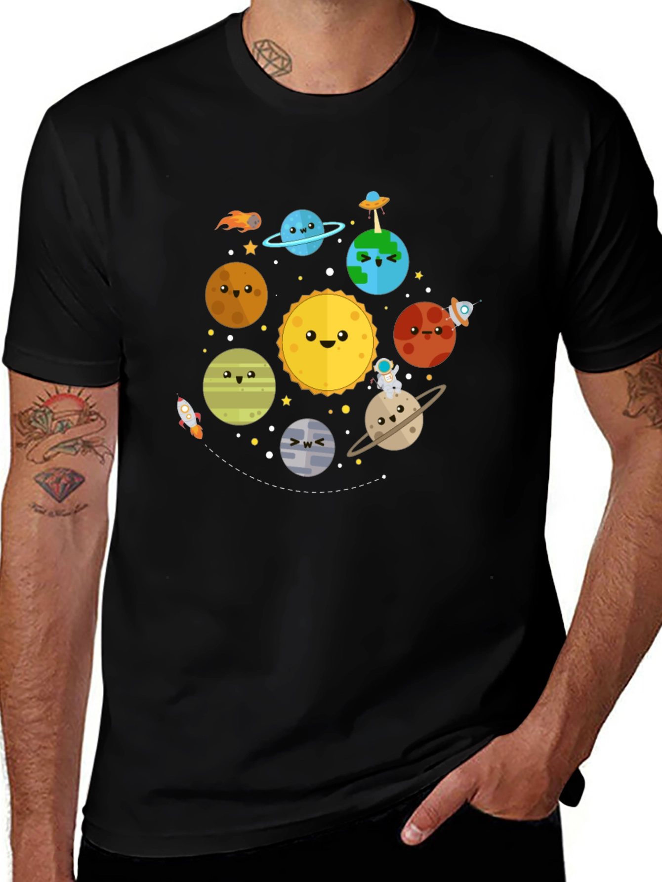 Cartoon Planet T-Shirt - Solar System Tee