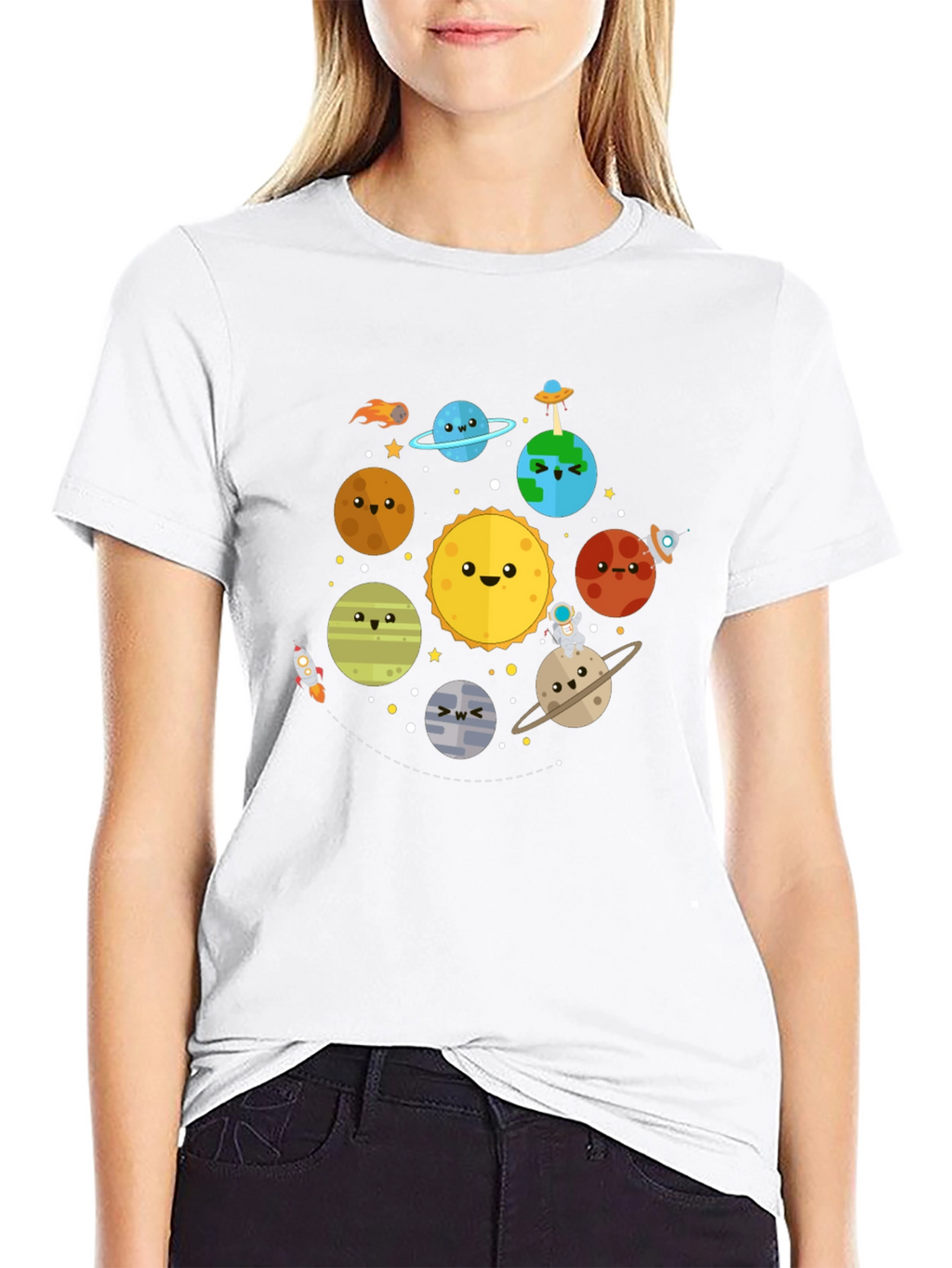 Cartoon Planet T-Shirt - Solar System Tee