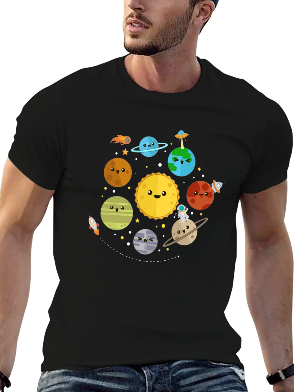 Cartoon Planet T-Shirt - Solar System Tee