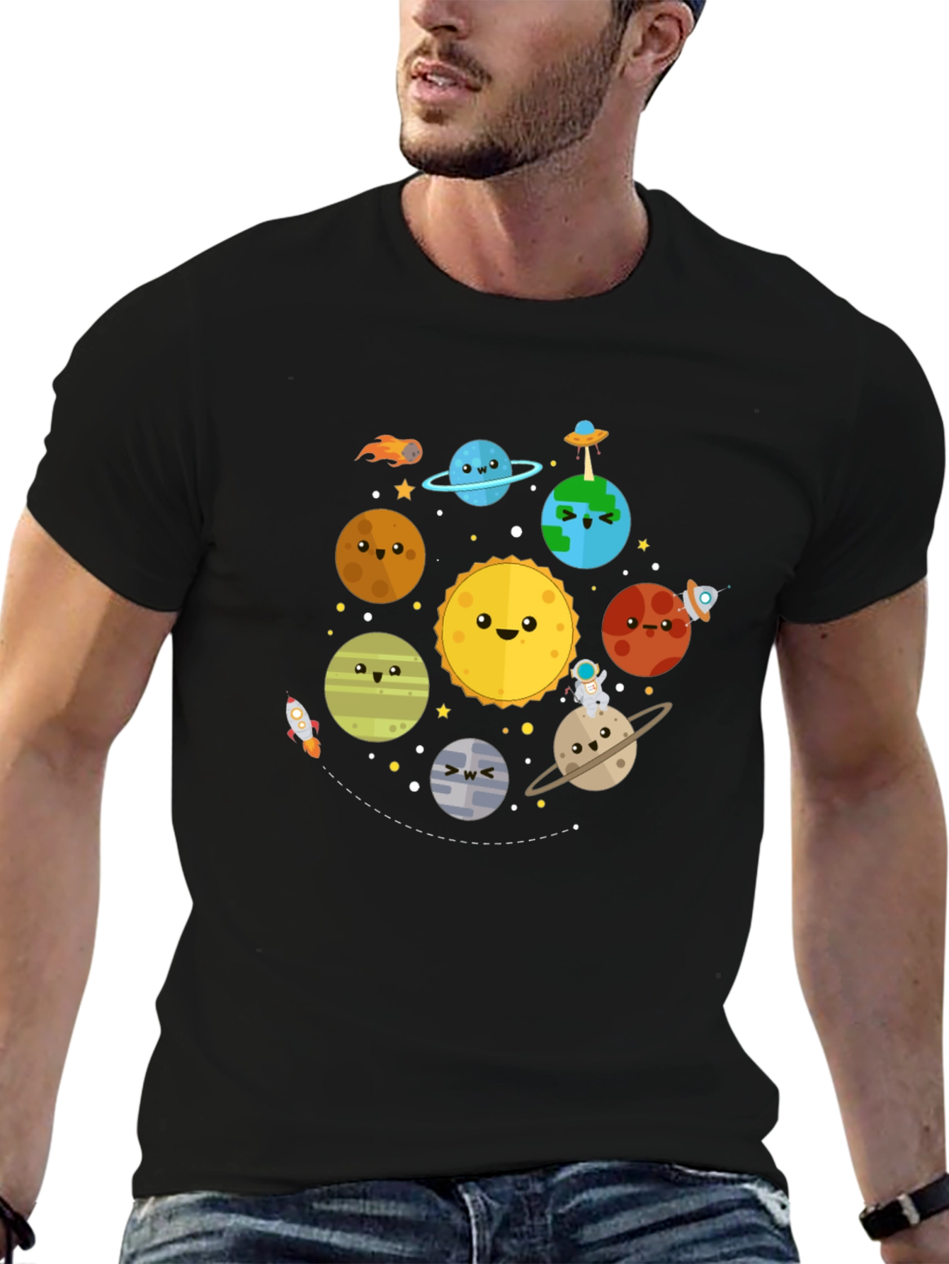Cartoon Planet T-Shirt - Solar System Tee