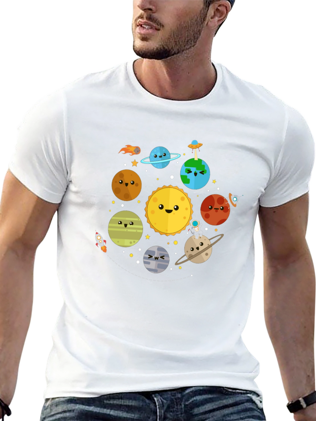 Cartoon Planet T-Shirt - Solar System Tee