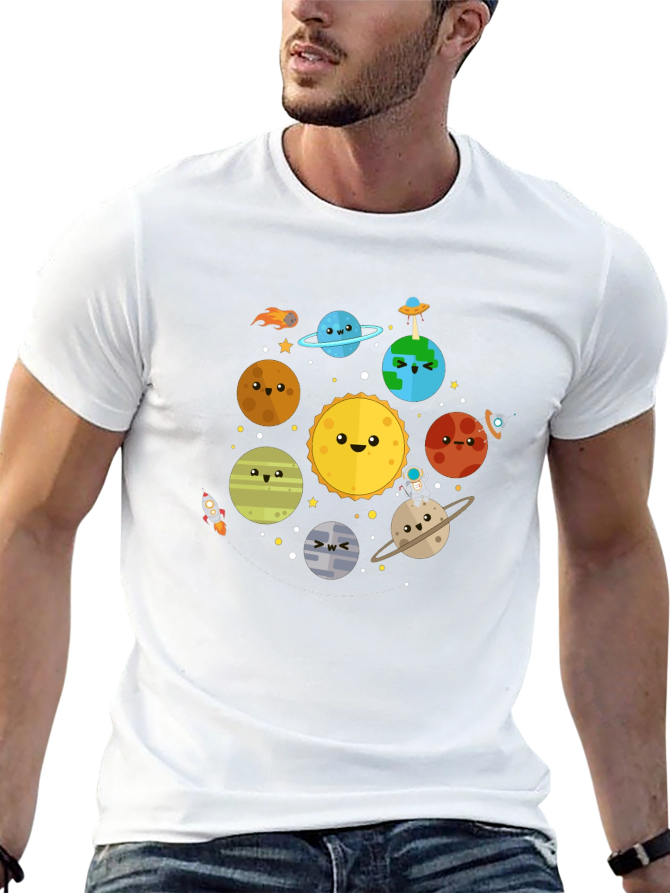 Cartoon Planet T-Shirt - Solar System Tee