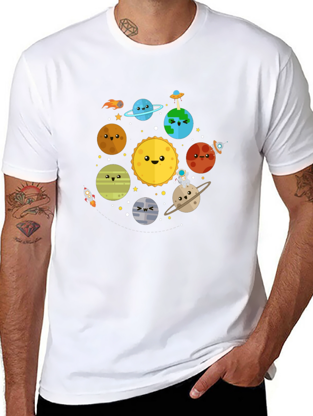 Cartoon Planet T-Shirt - Solar System Tee