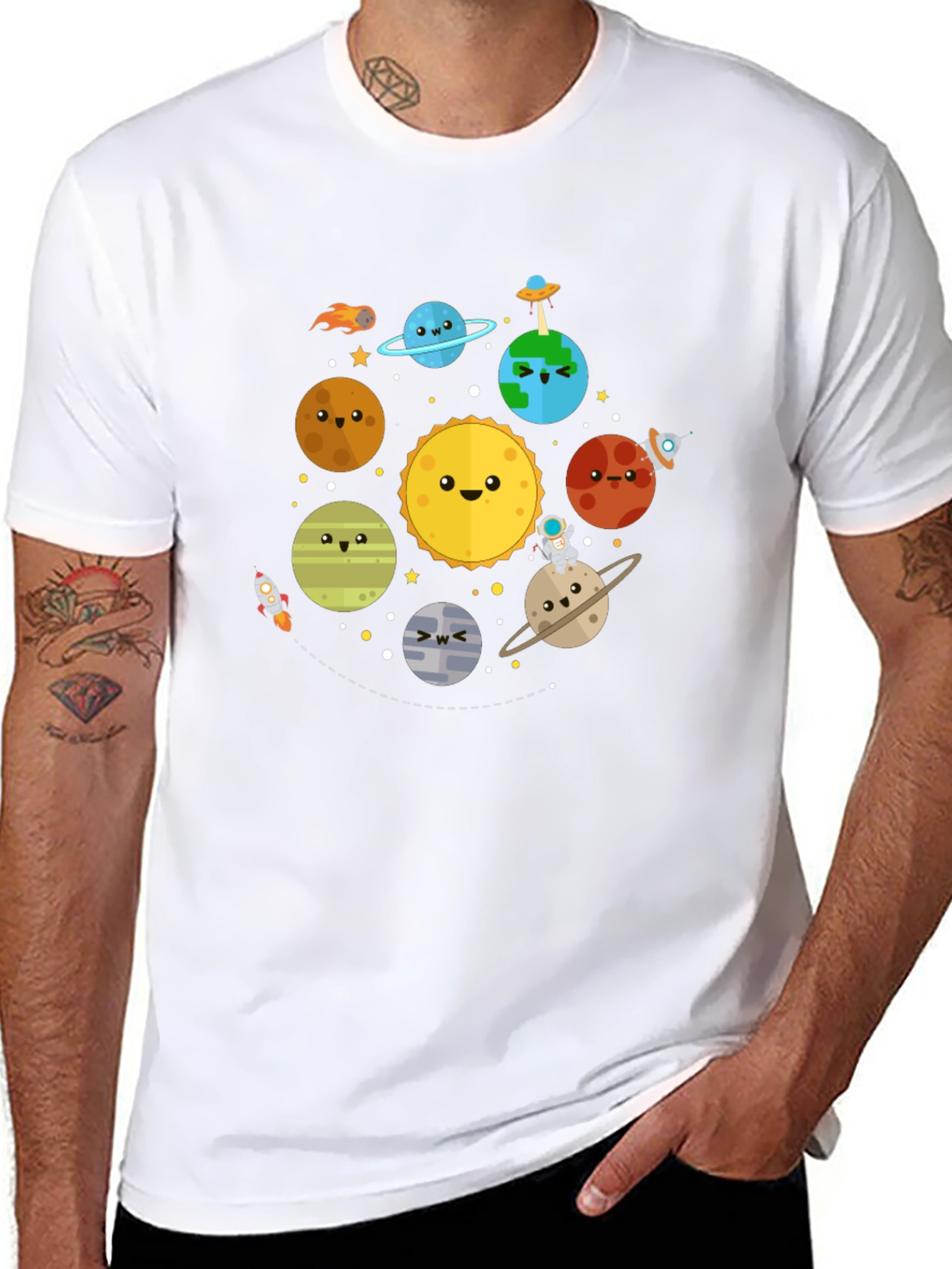 Cartoon Planet T-Shirt - Solar System Tee