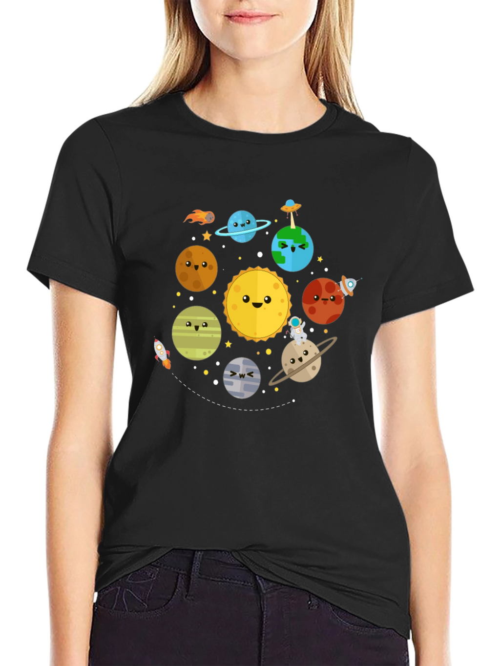 Cartoon Planet T-Shirt - Solar System Tee