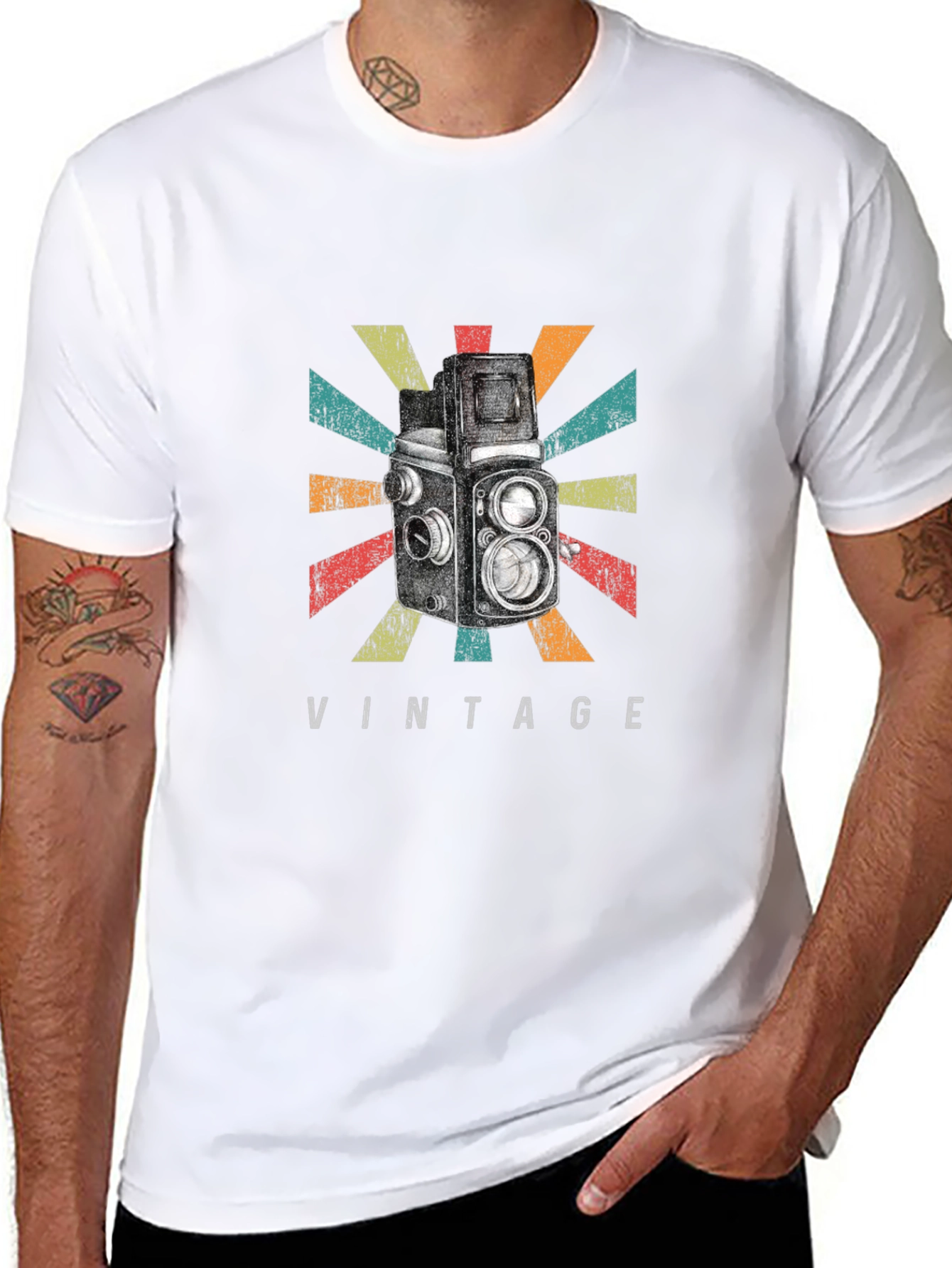 Vintage Camera Graphic Tee - Retro Style