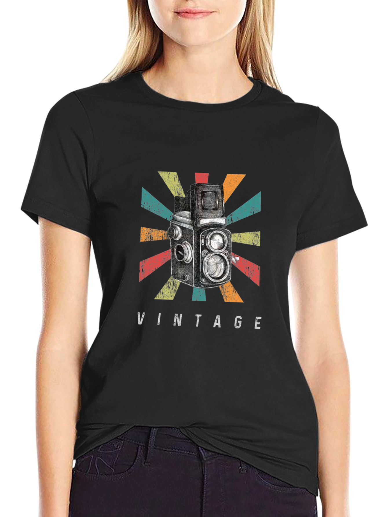 Vintage Camera Graphic Tee - Retro Style
